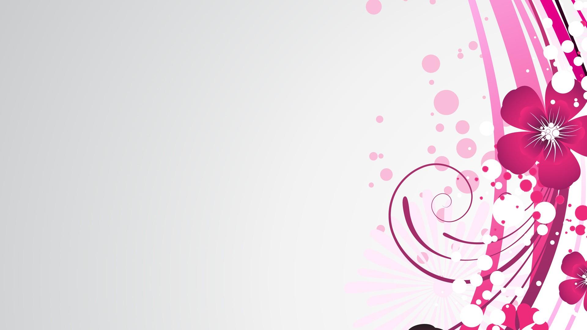 1920x1080 abstract vector floral pink wallpaper