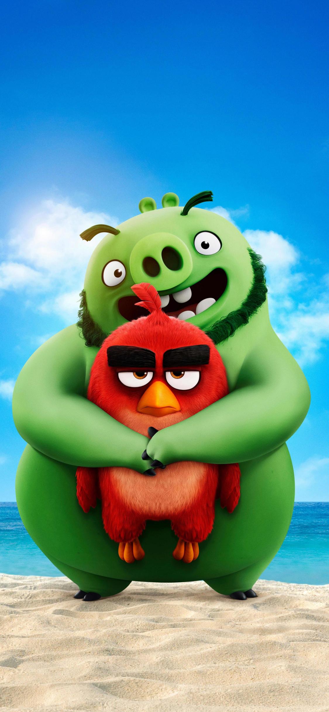 Download 1125x2436 wallpaper movie, piggy and birdy