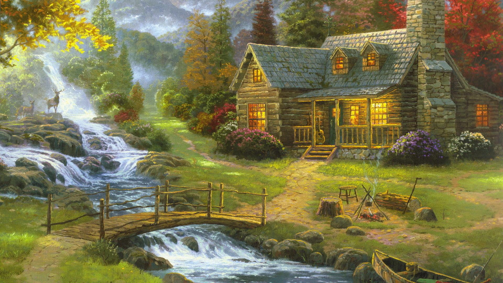 Log Cabin Wallpaper