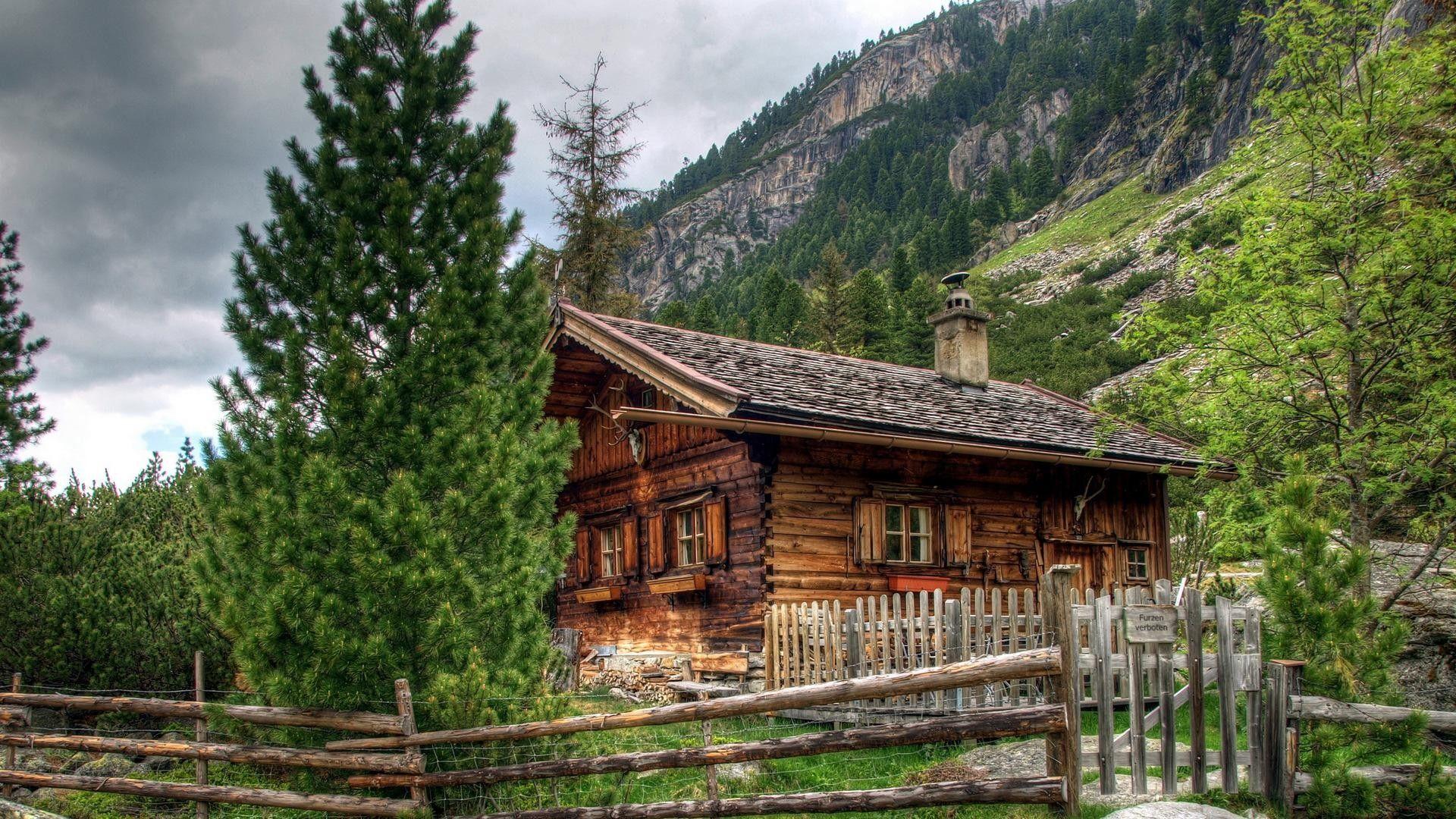 Wooden Cabins Wallpaper