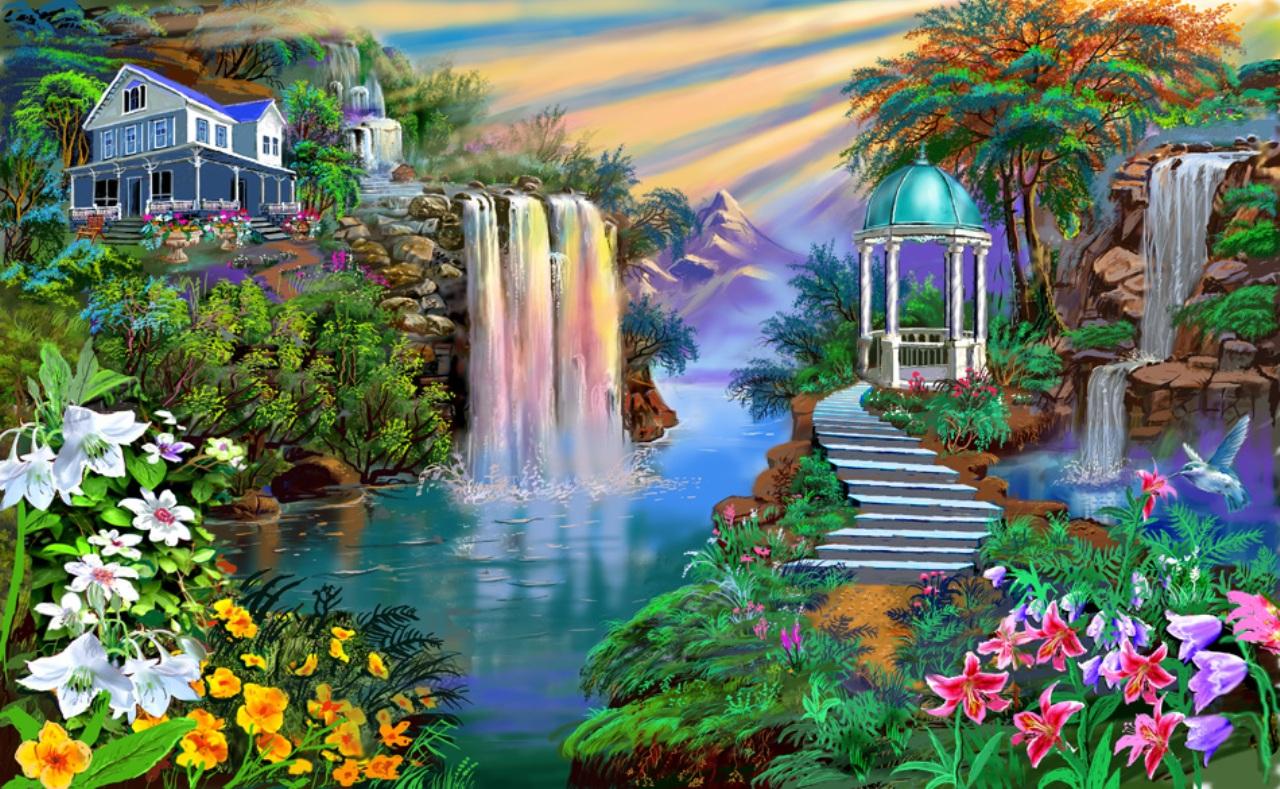 Fantasy Waterfall Wallpaper HD Hd, HD Wallpaper