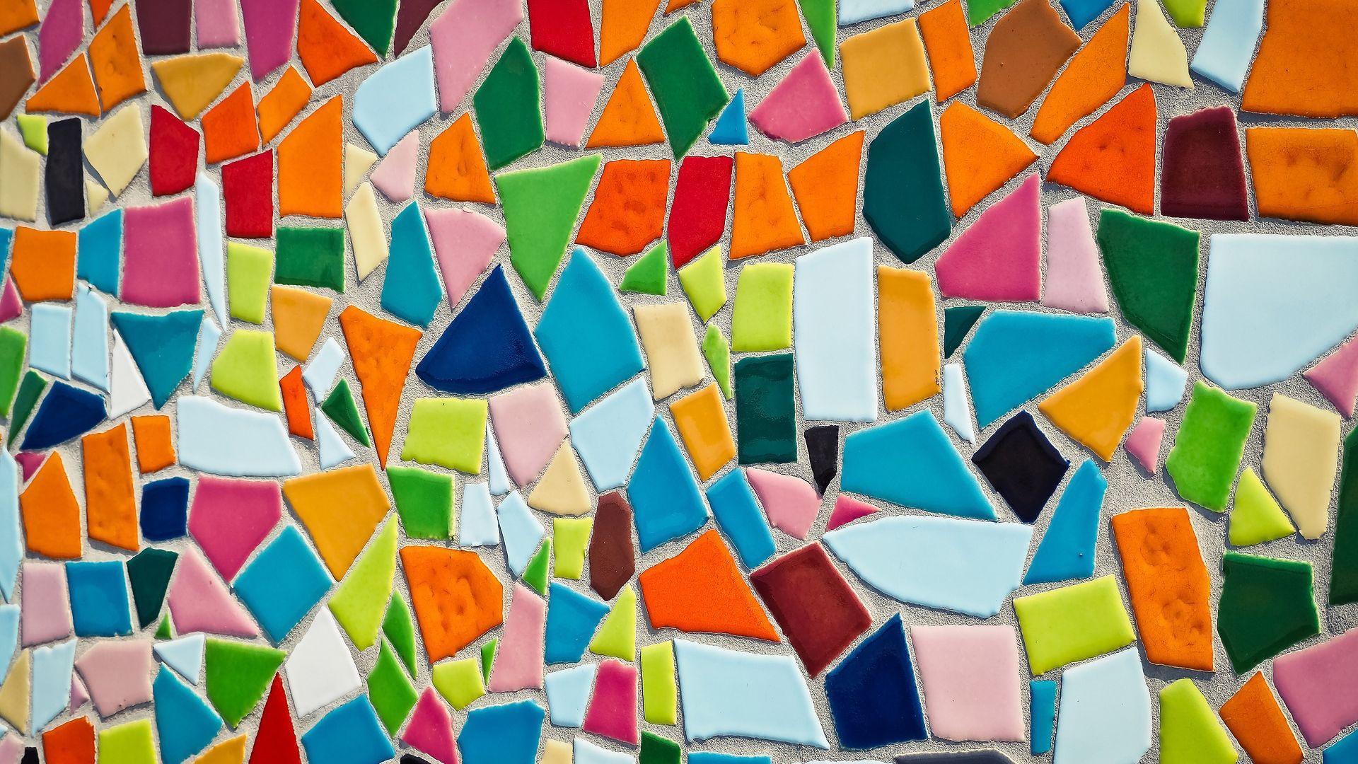 Abstract Art Mosaic Tiles Pattern Wallpaper