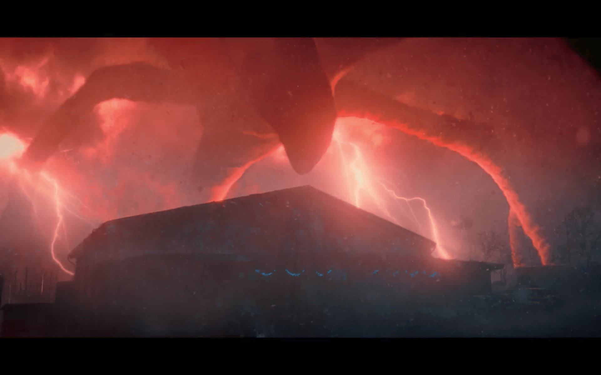 Download wallpaper city red monster nature clouds tentacle atack  section fantasy in resolution 1920x1080