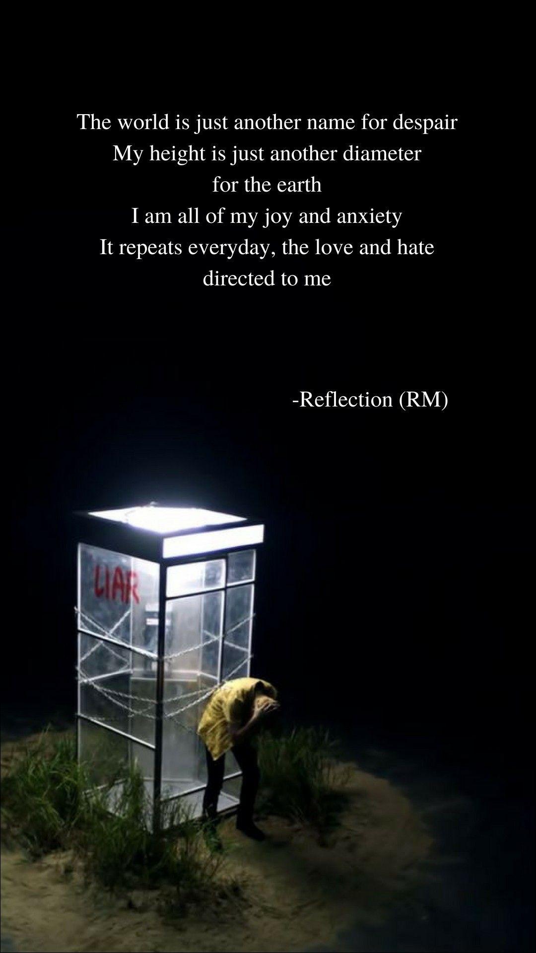 Reflection Rm Bts Lyrics Wallpaper I Could Love Myself Bts