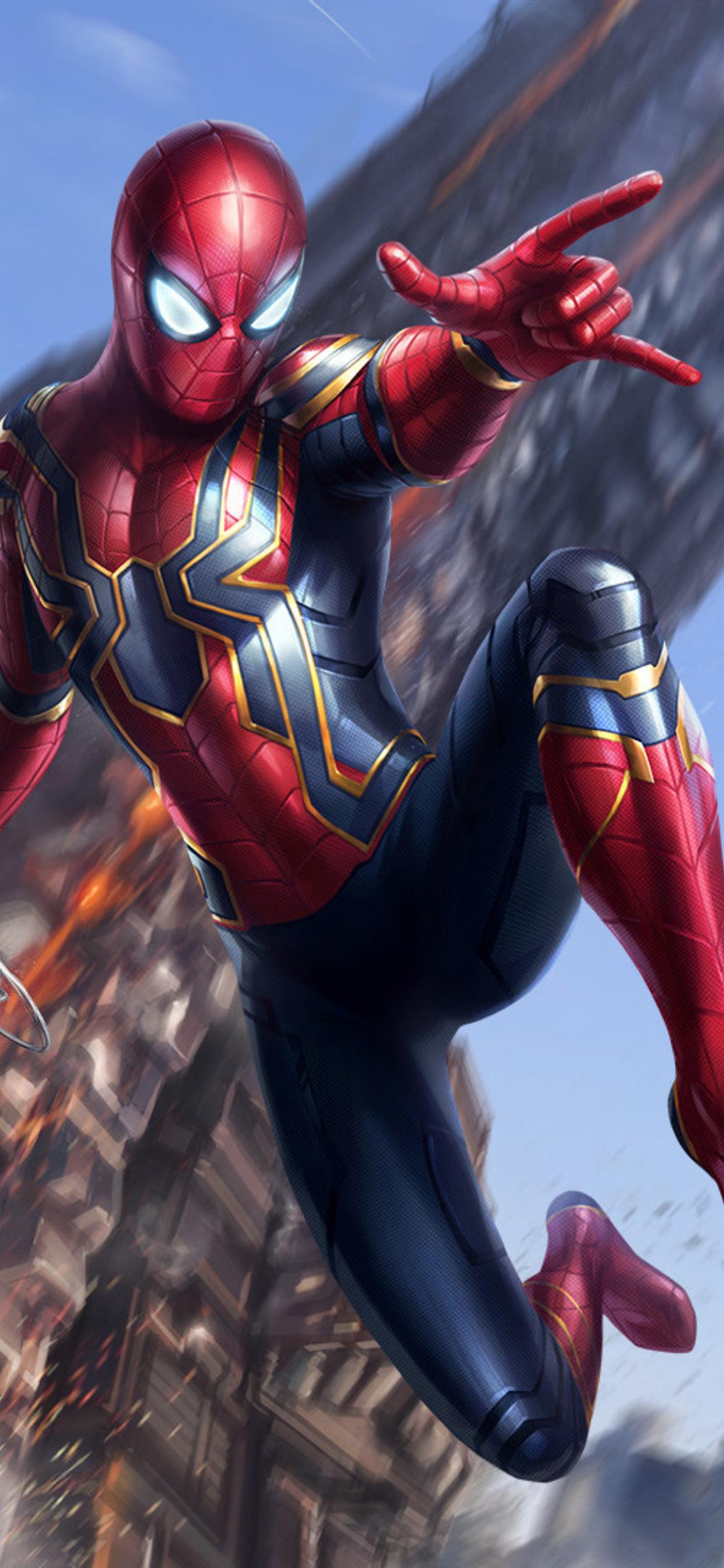 Spiderman Avengers Infinity War Art iPhone XS MAX HD 4k