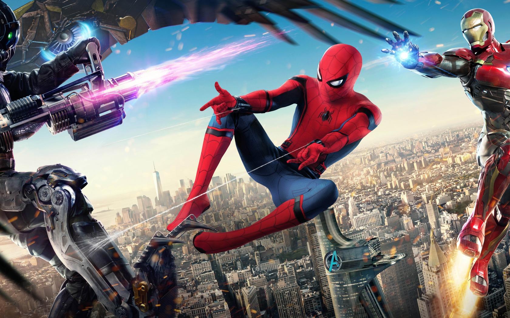 Avengers, Iron Man, Spider Man Homecoming Widescreen Wallpaper