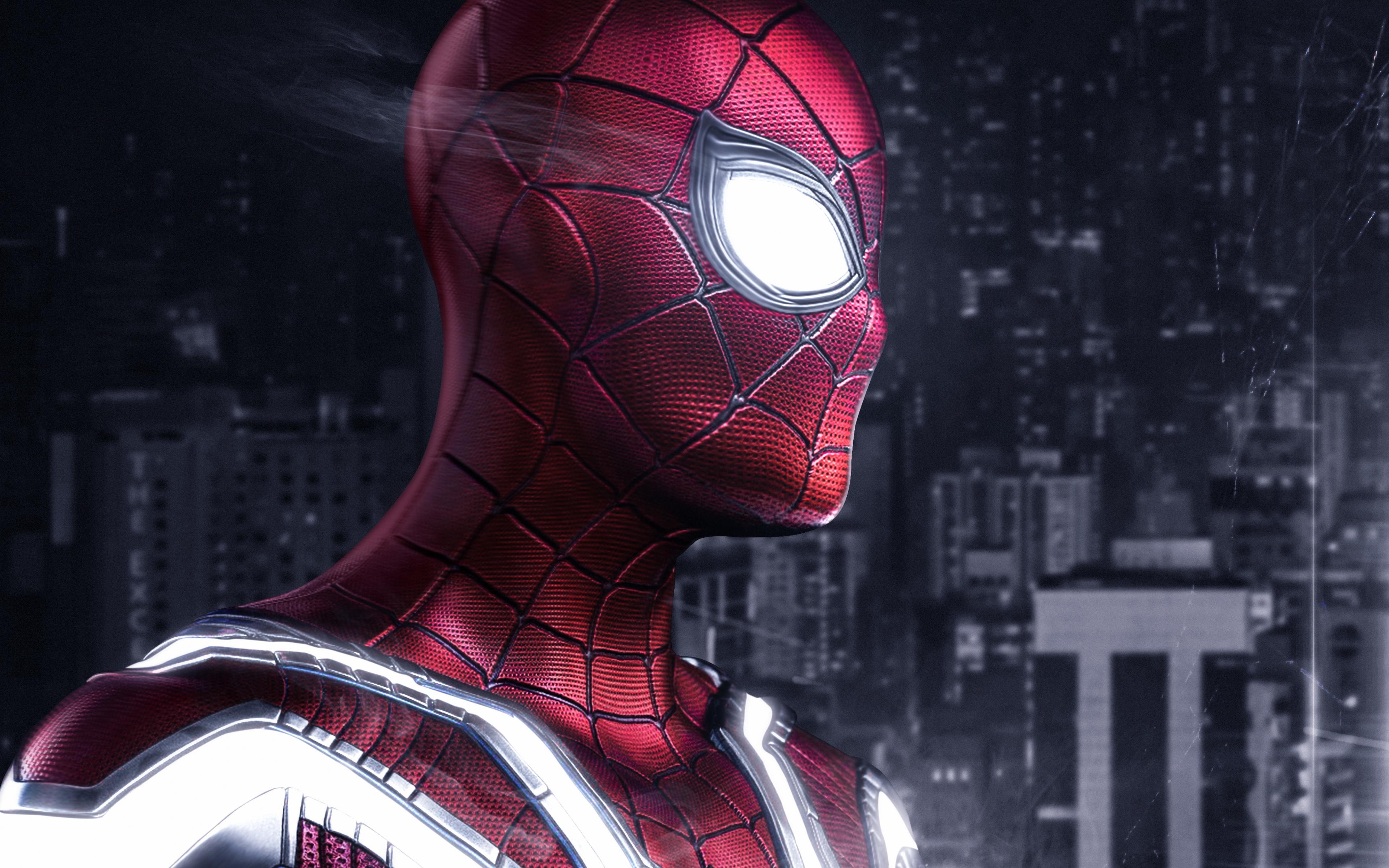 Download Wallpaper 4k, Spiderman, Close Up, 2018 Movie, Superheroes