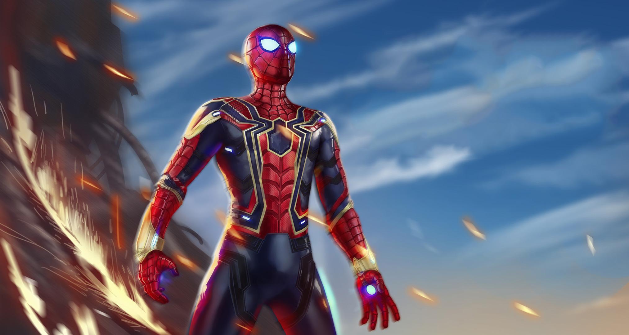 #spiderman, #avengers infinity war, #hd, #artwork