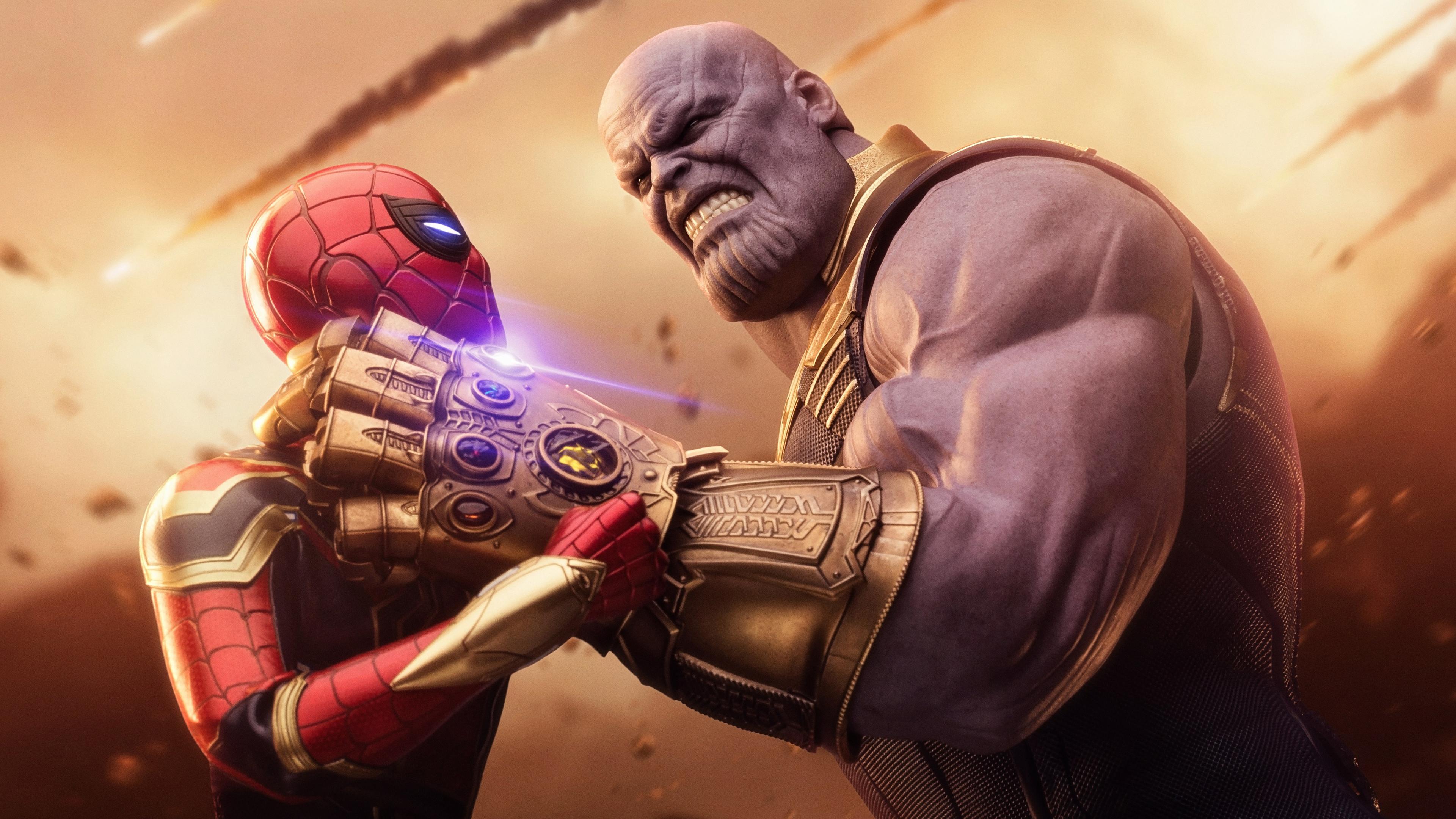 Wallpaper 4k Spiderman Thanos Avengers Infinity War 4k 4k