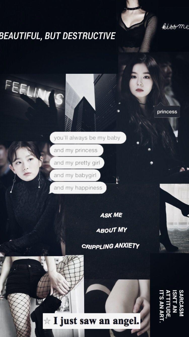☁️Seulrene aesthetic lockscreen☁️ #seulrene #black #aesthetic