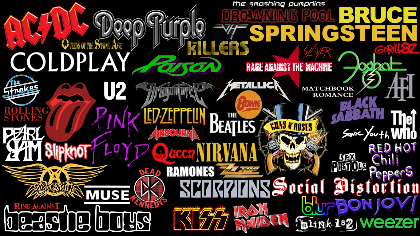 rock bands Computer Wallpaper, Desktop Background 1366x768 Id. Classic rock songs, Band wallpaper, Rock band logos