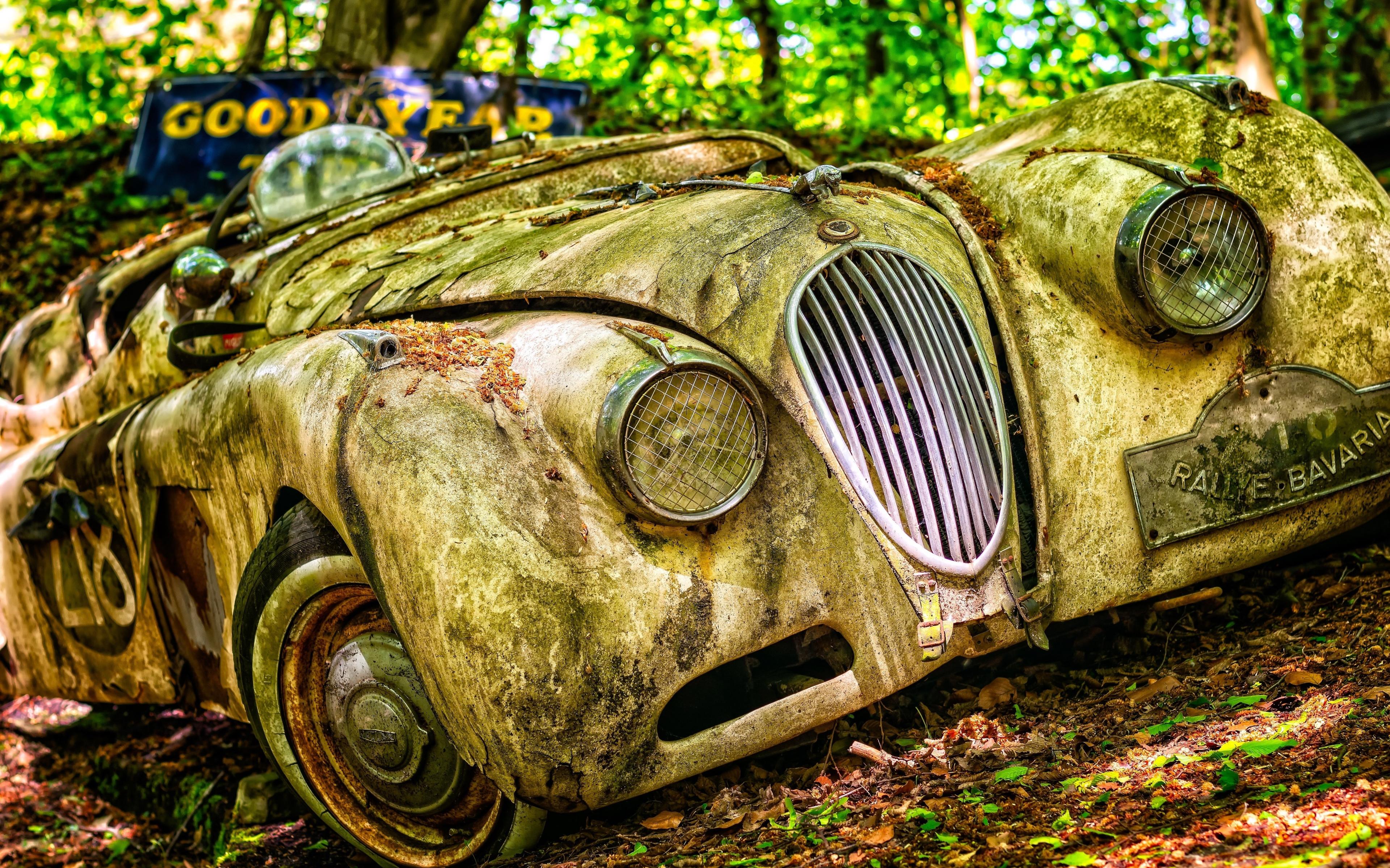 Download wallpaper Jaguar XK 4k, racing cars, abandoned car