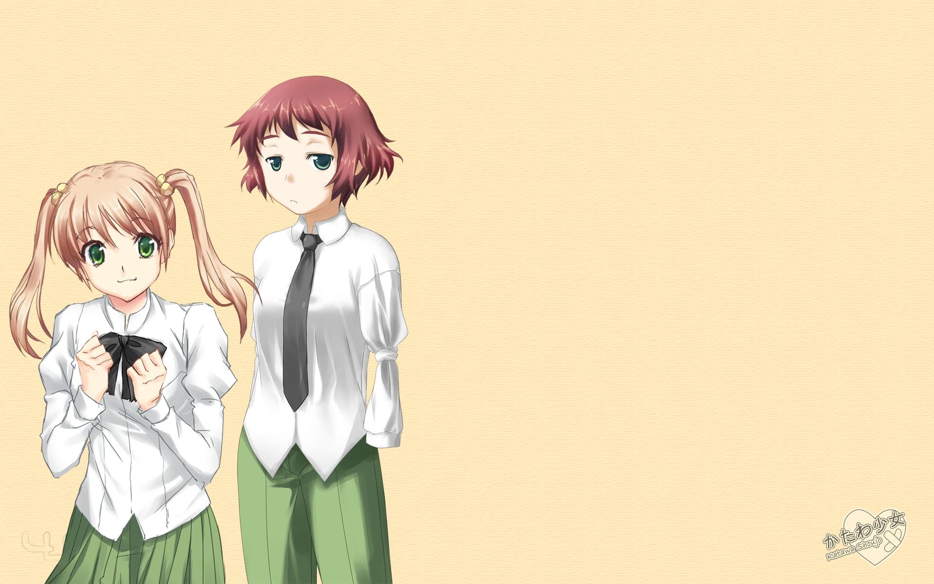 Brown haired female character digital wallpaper, Katawa Shoujo