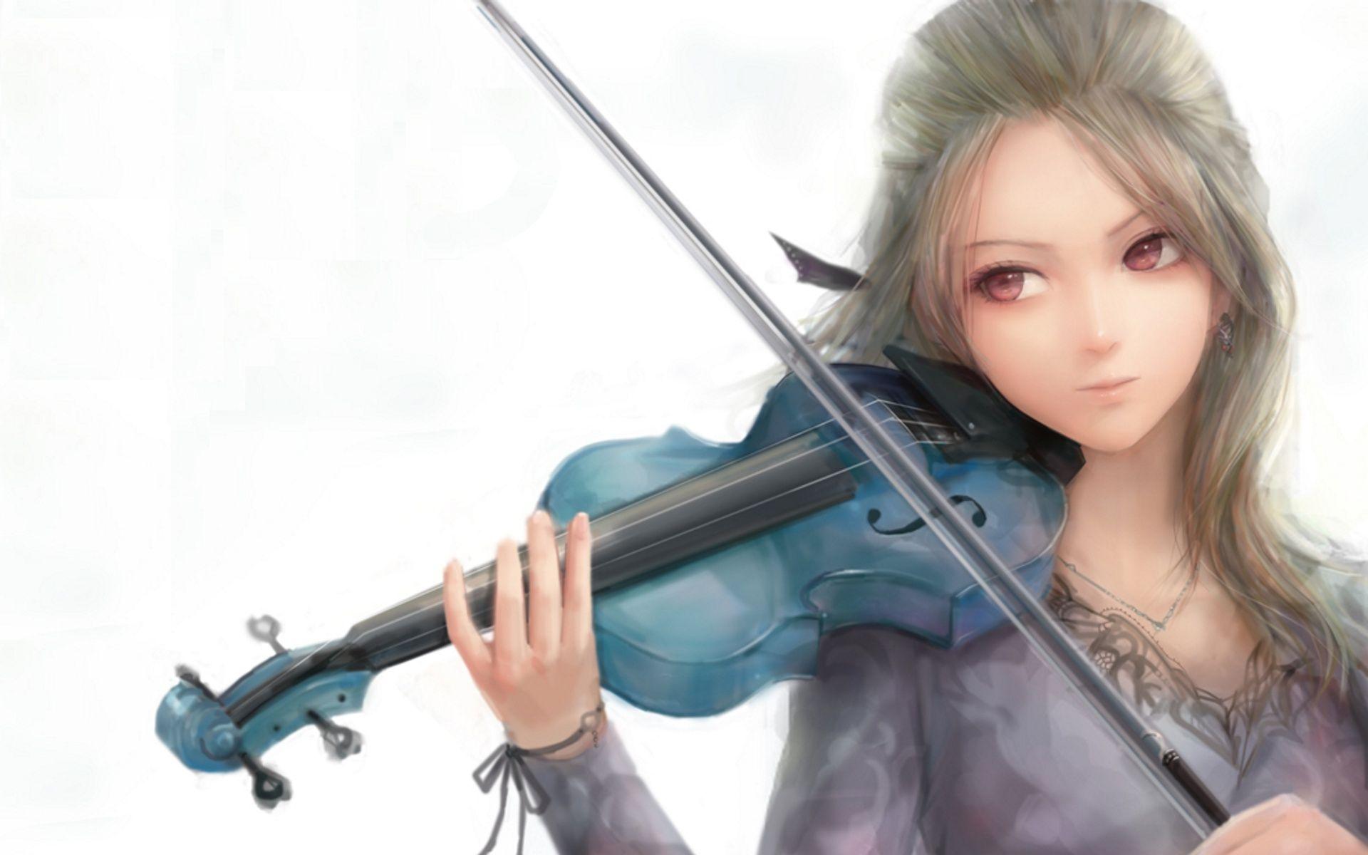 Wallpaper girl anime violin wallpaper. Girl playing violin