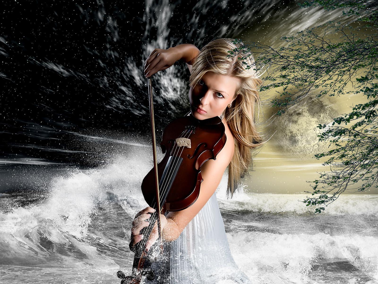 Girl Playing Violin Widescreen Wallpaper. Wide Wallpaper.NET