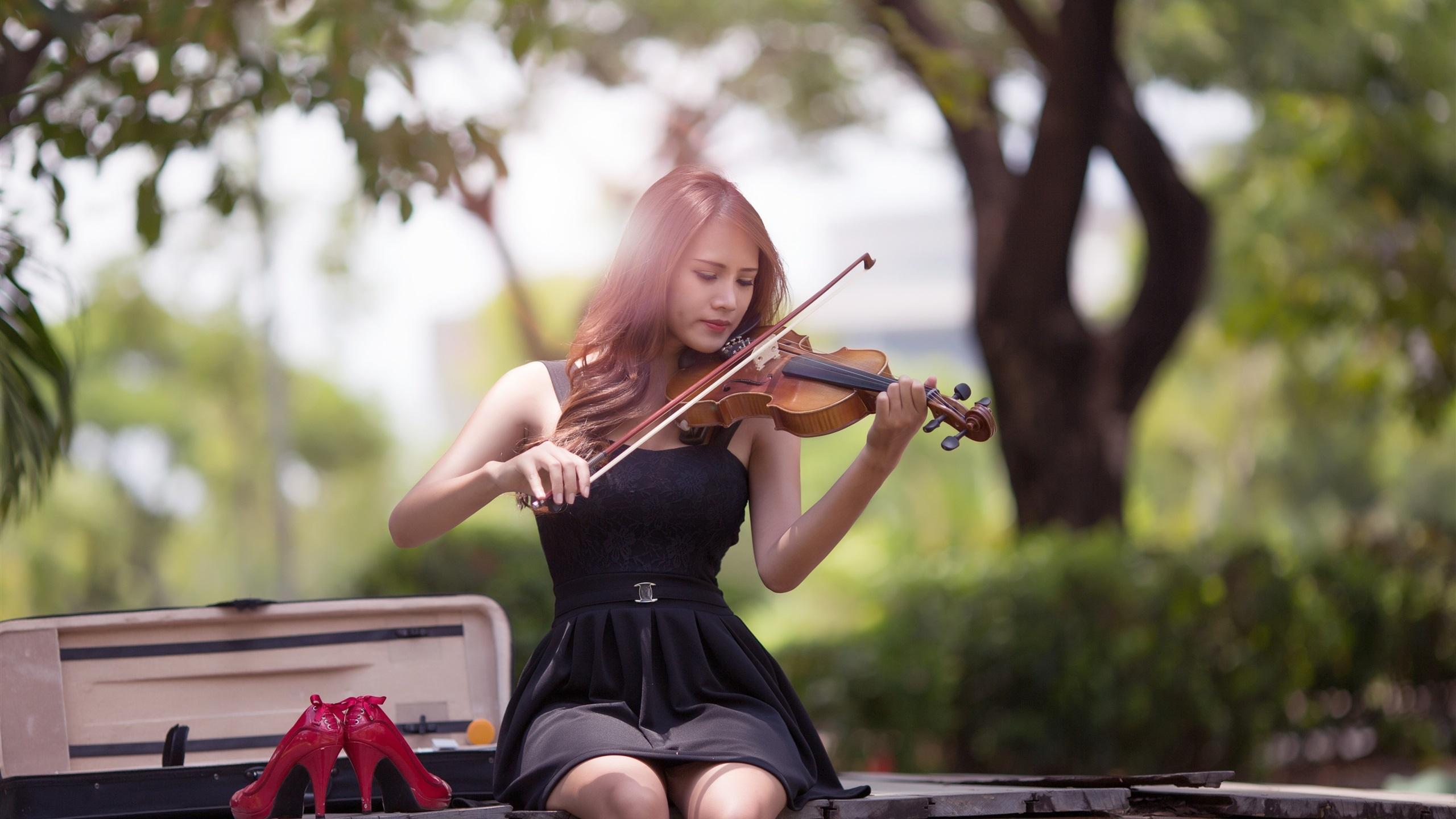 Girl And Violin Wallpapers Wallpaper Cave