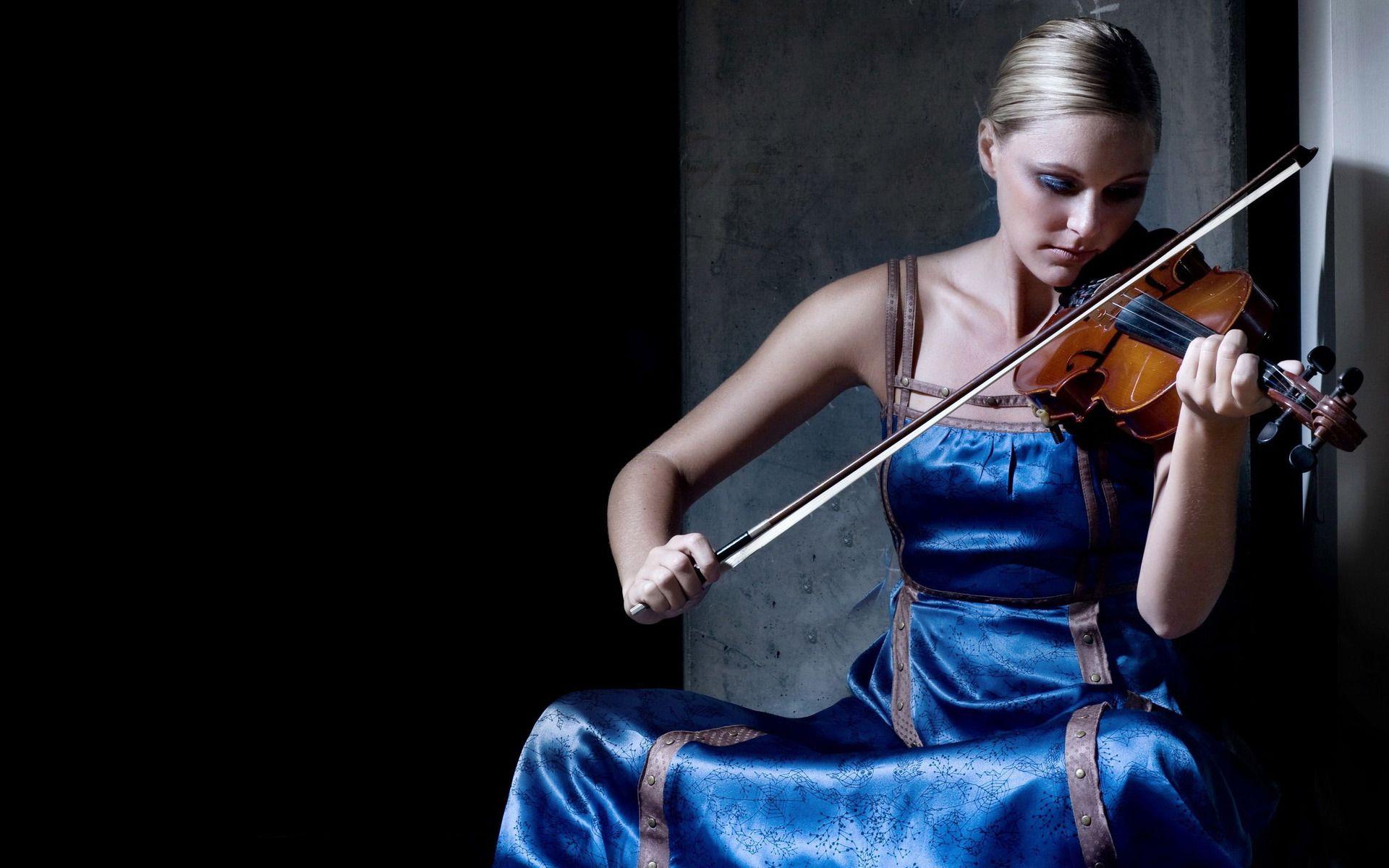music blonde girl playing the violin HD wallpaper. Music. Music