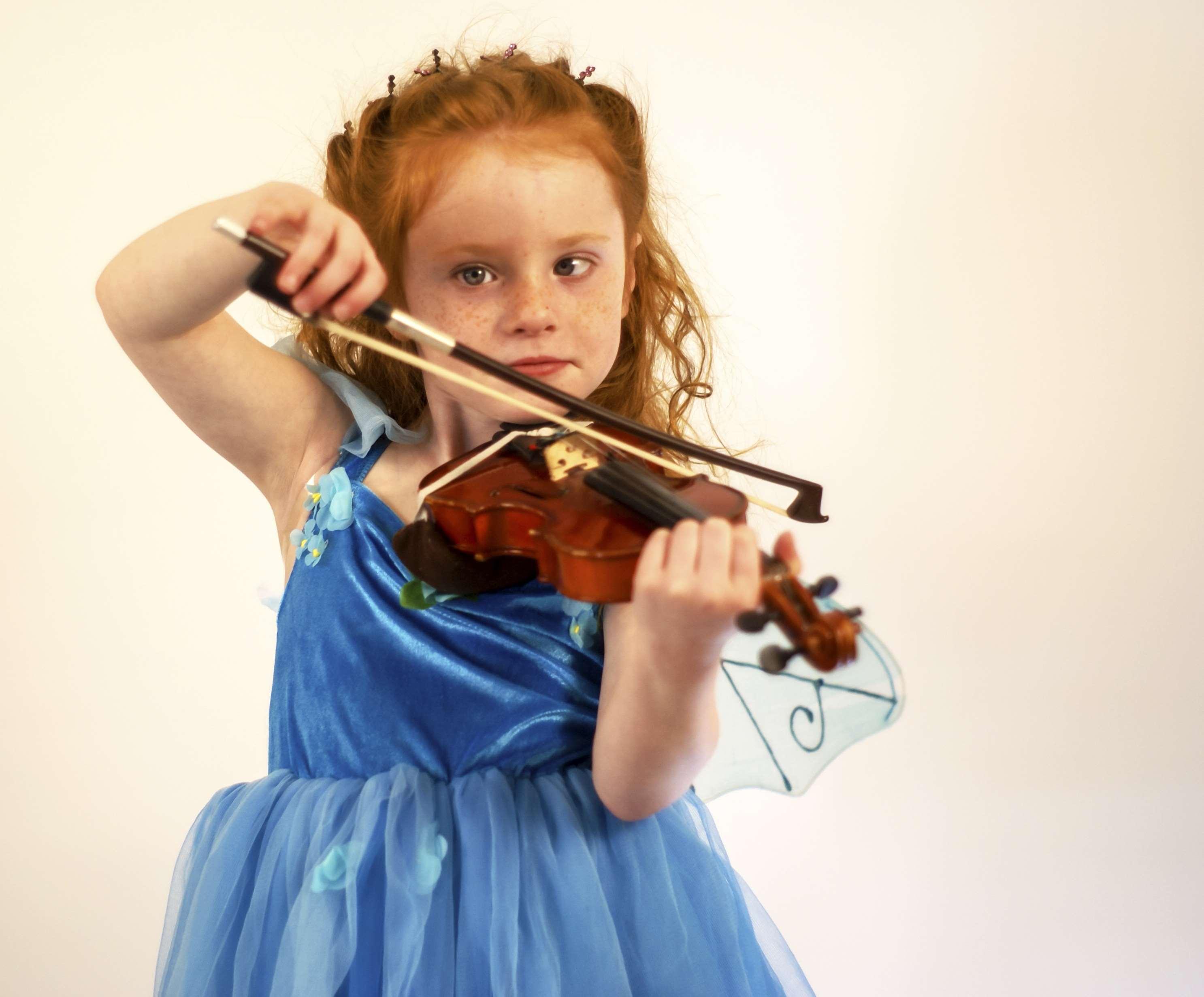 child, fairy, girl, instrument, lesson, music, musician