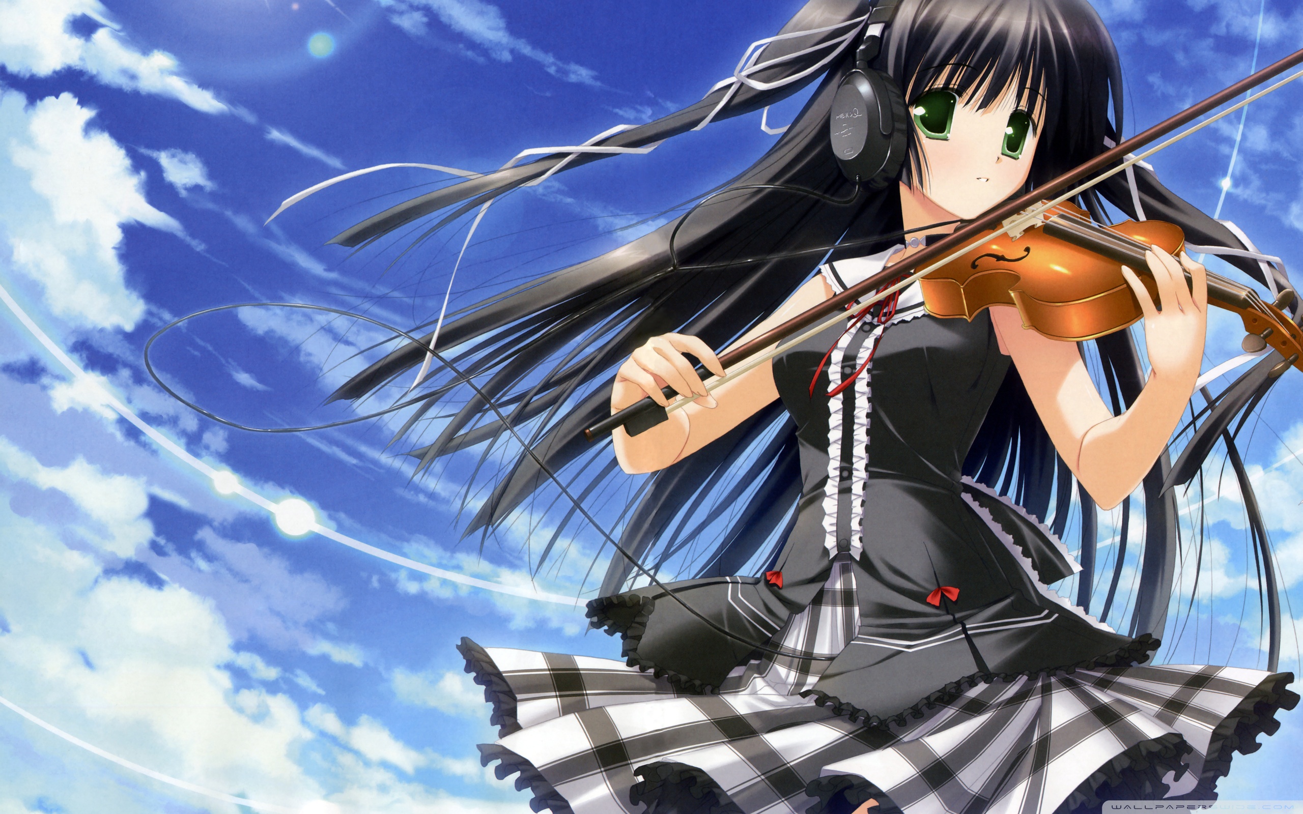 Anime Girl Playing Violin ❤ 4K HD Desktop Wallpaper for 4K Ultra HD