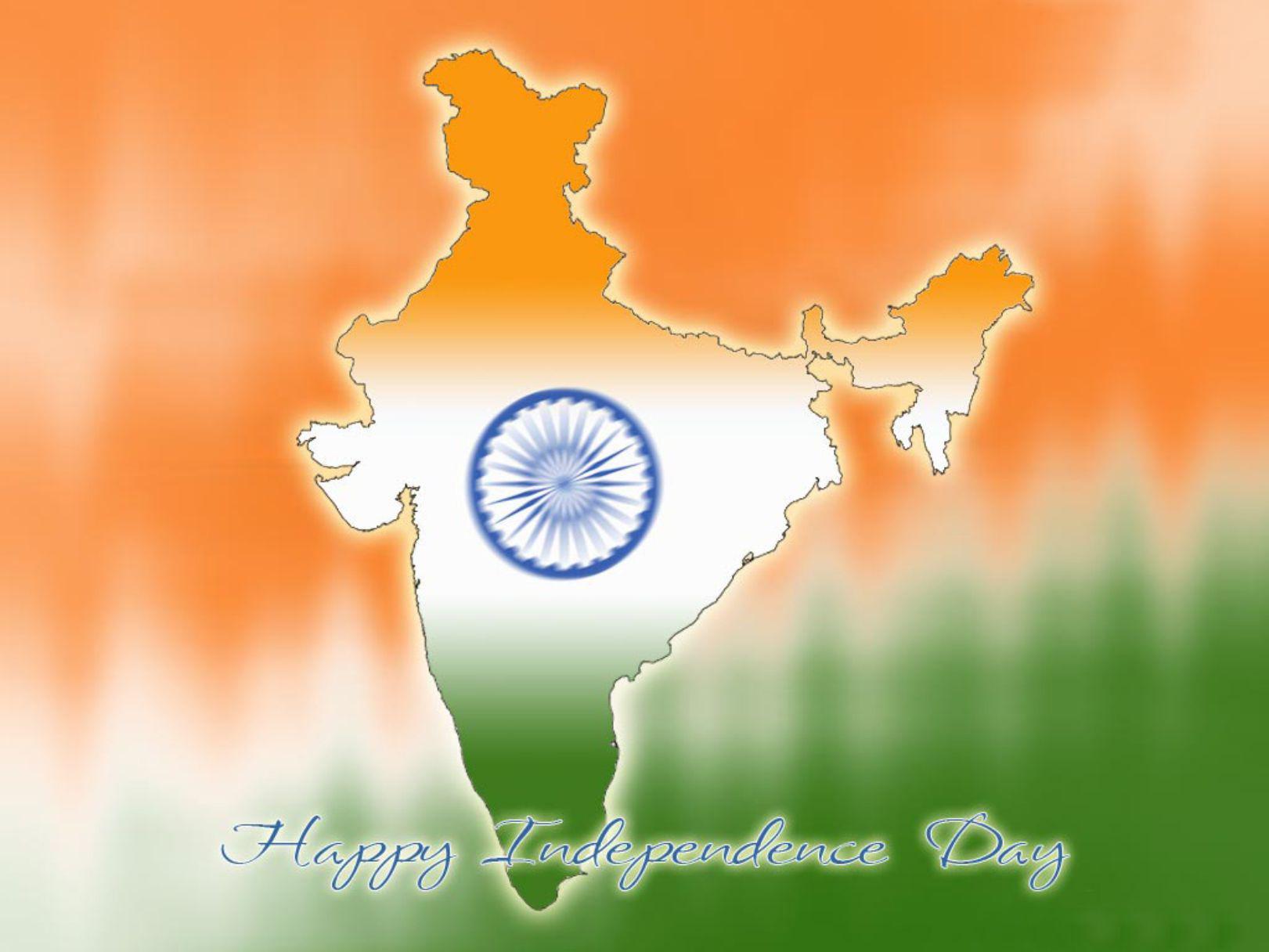 Beautiful Indian Map 15 August Independence Day Image August