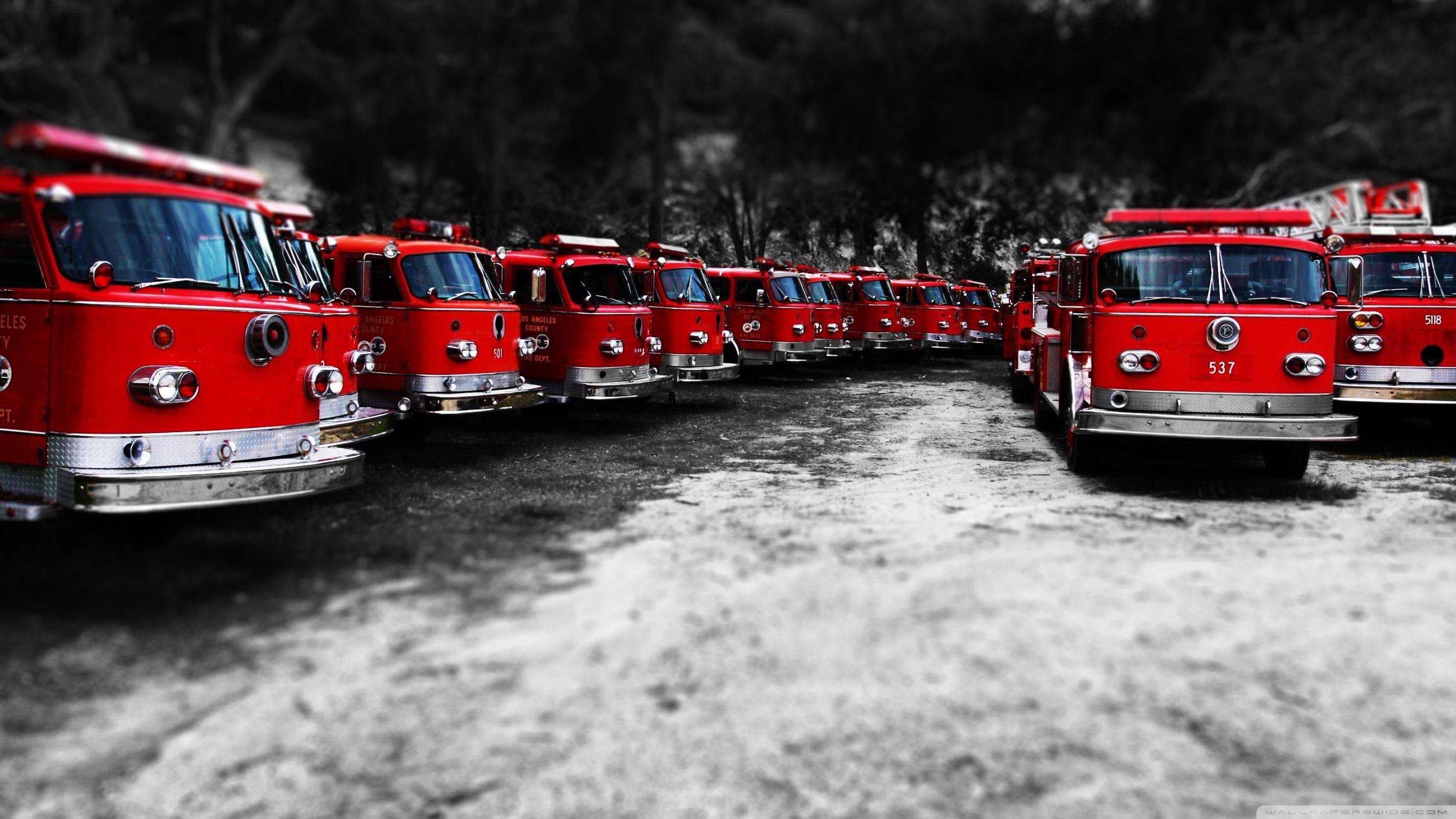 Fire Trucks Black White ❤ 4K HD Desktop Wallpaper for 4K