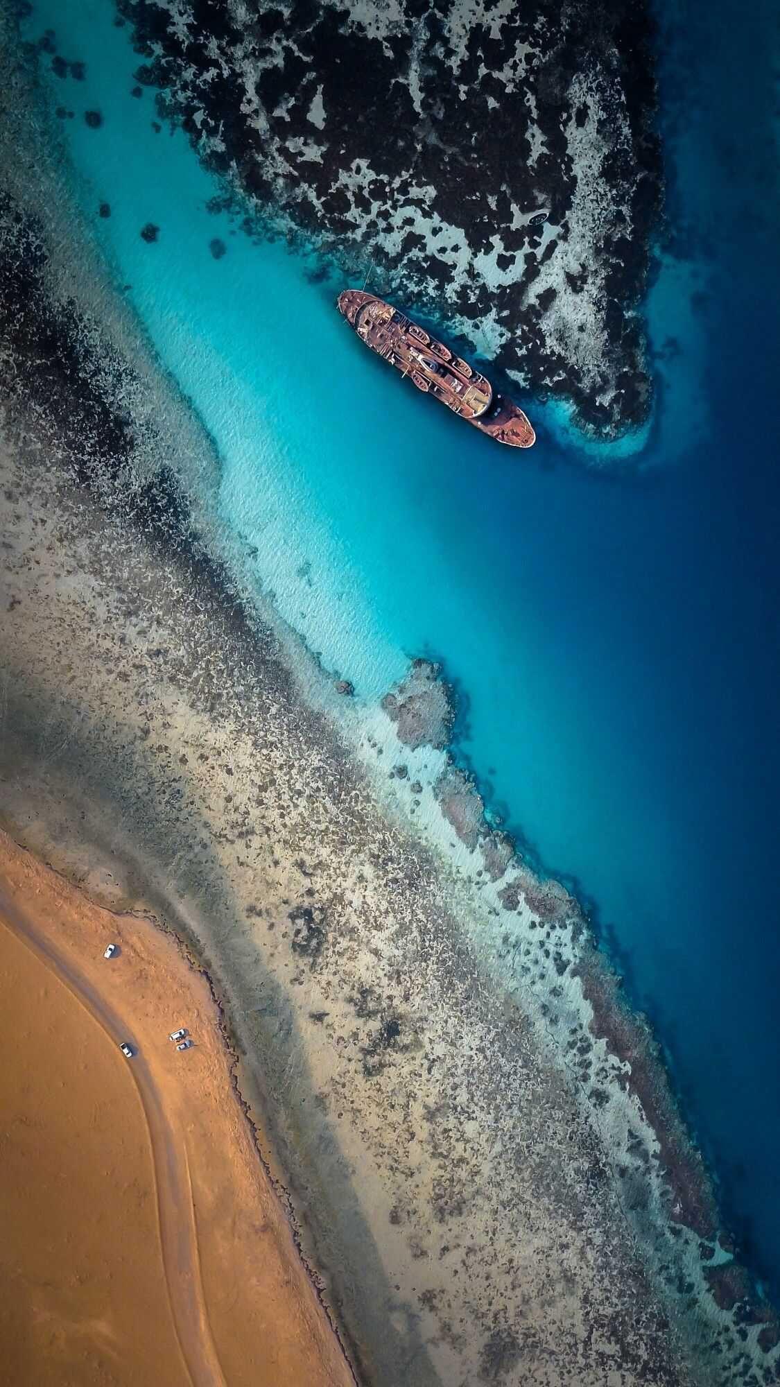 Aerial View Beautiful Earth Beach iPhone Wallpaper