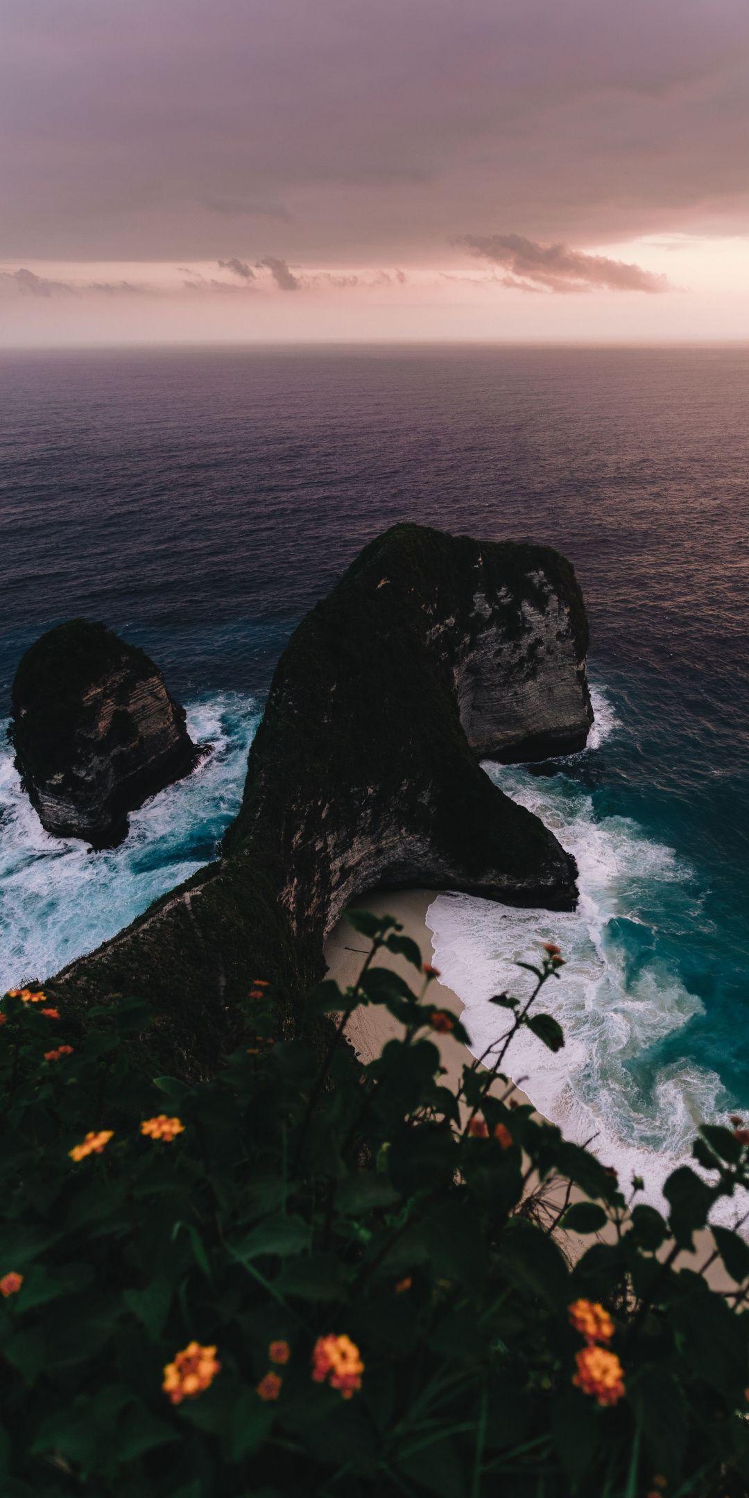 Arch, landscape, coast, aerial view, sea, 1080x2160 wallpaper