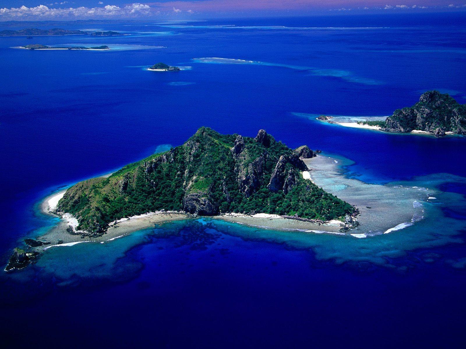 Aerial View of Monu Island Wallpaper Fiji Islands World Wallpaper
