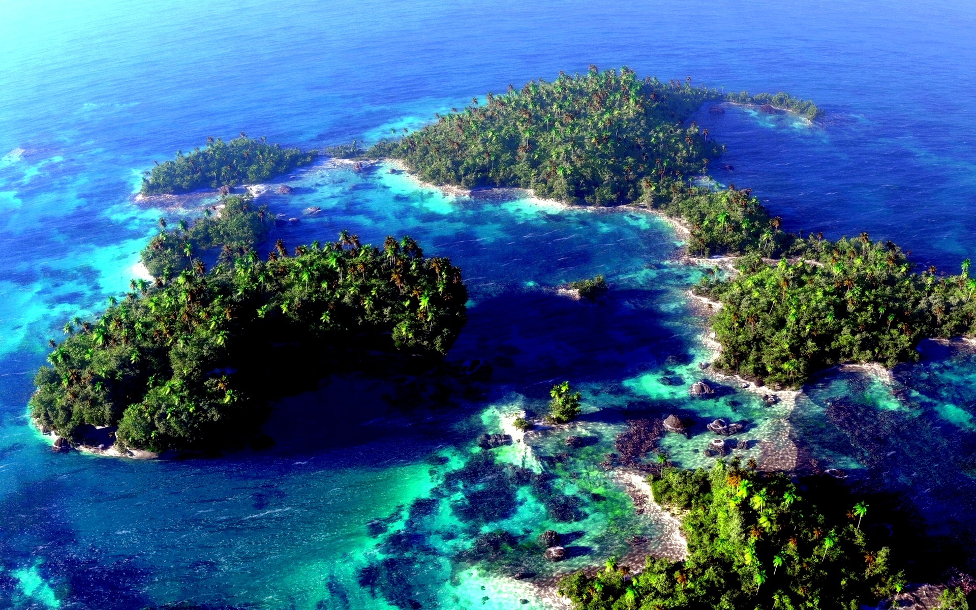 Beautiful Islands Aerial Views, Sea, Palm Trees 640x1136 IPhone 5 5S