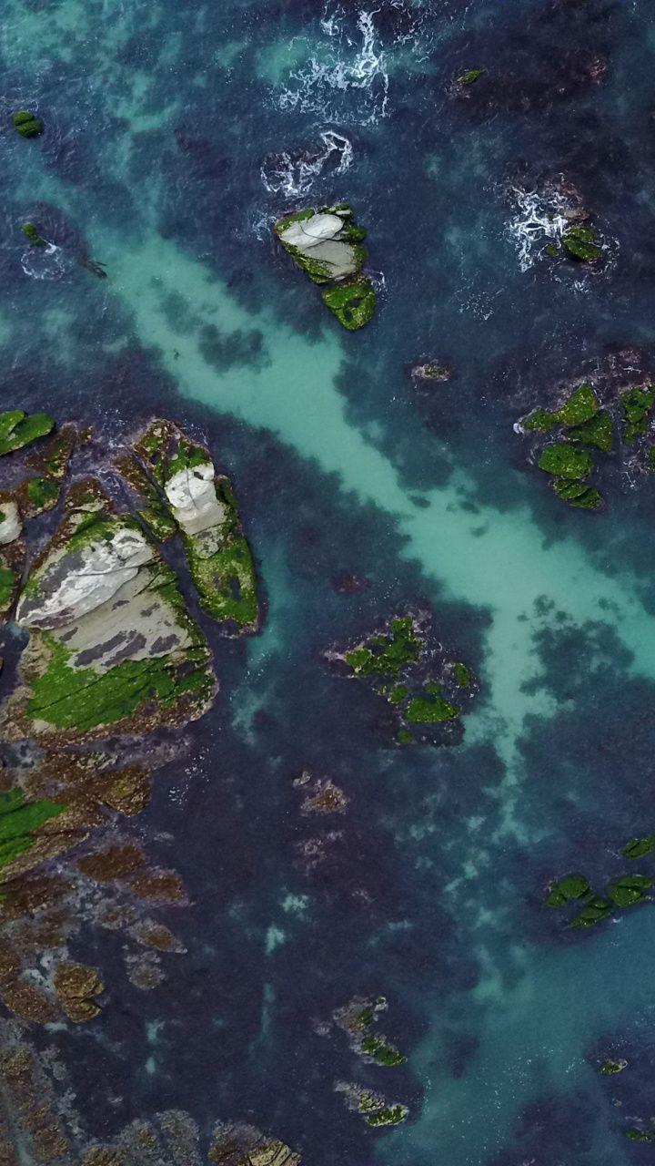Coast, aerial view, beautiful, New Zealand, 720x1280 wallpaper