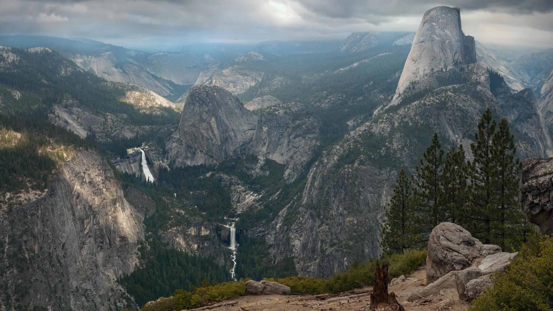 nature, Landscape, Mountain, Trees, Forest, USA, Waterfall, Yosemite