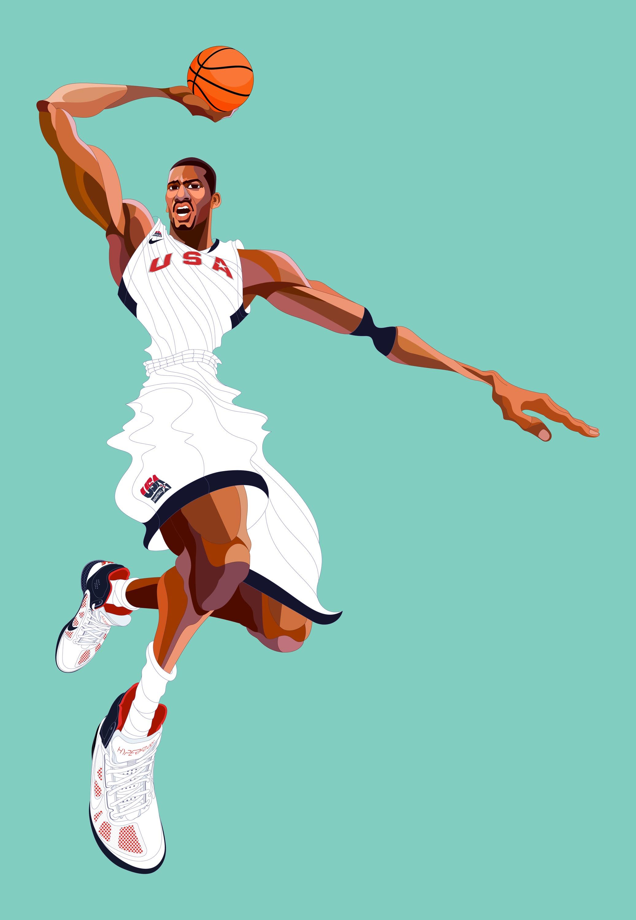 Nike's cartoon rendition of Amare Stoudemire. illustration. Nike