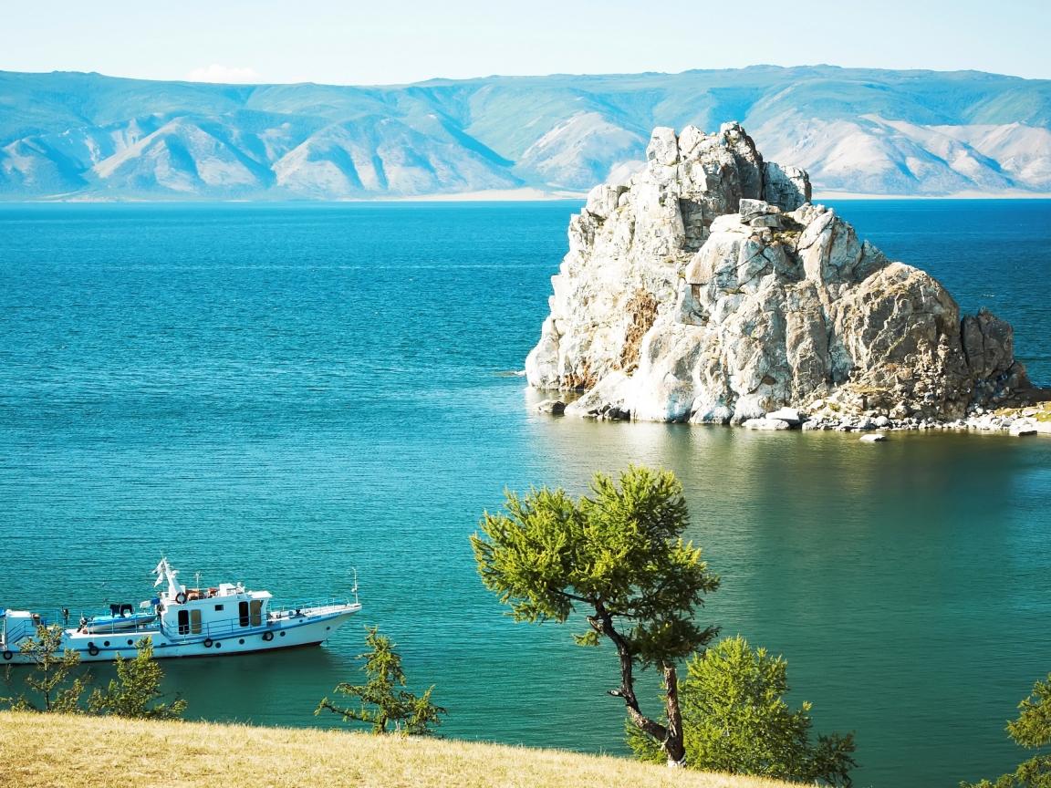 Download Baikal, 5k, 4k wallpaper, rocks, lake, shore