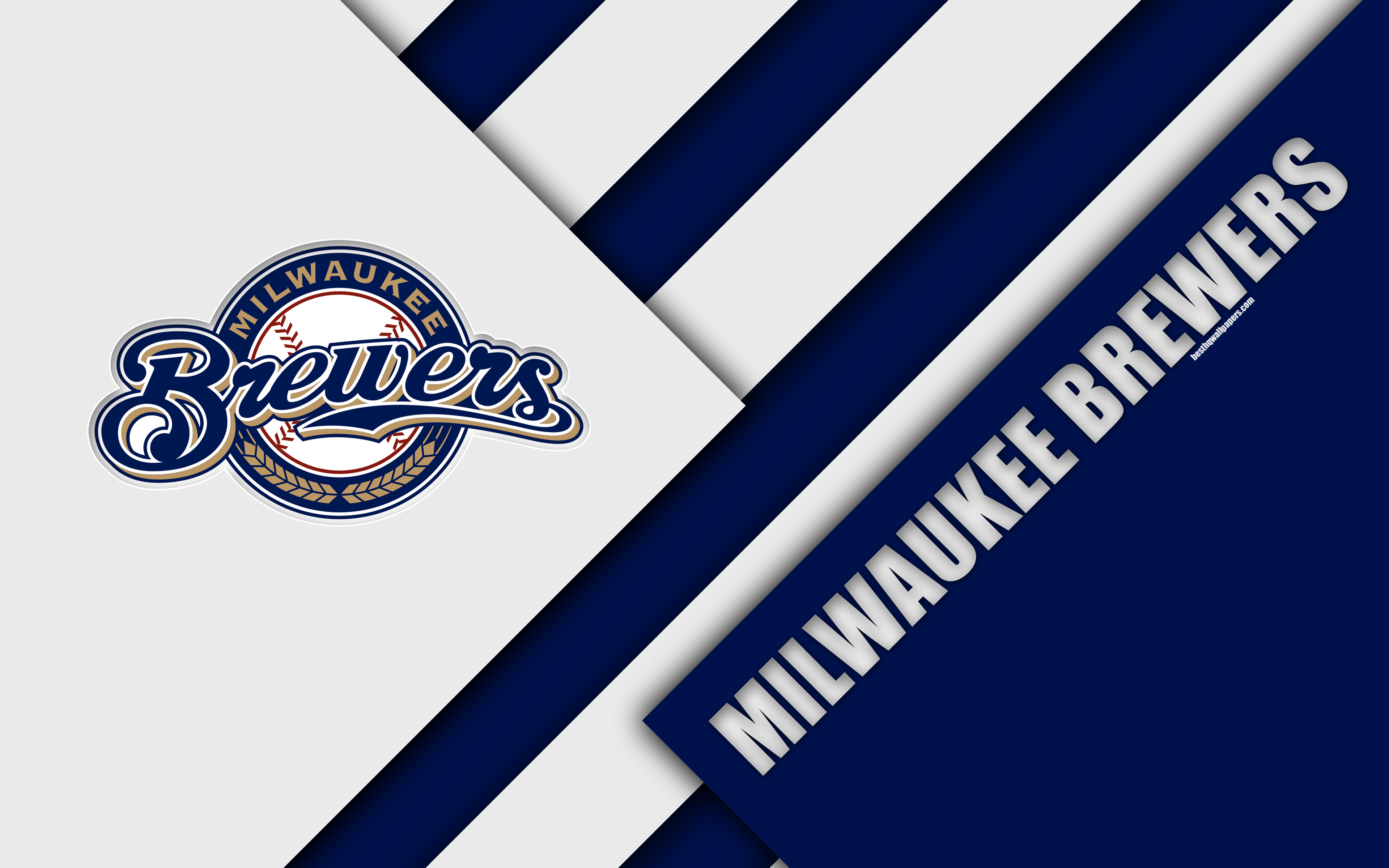 Download wallpaper Milwaukee Brewers, MLB, 4k, National League