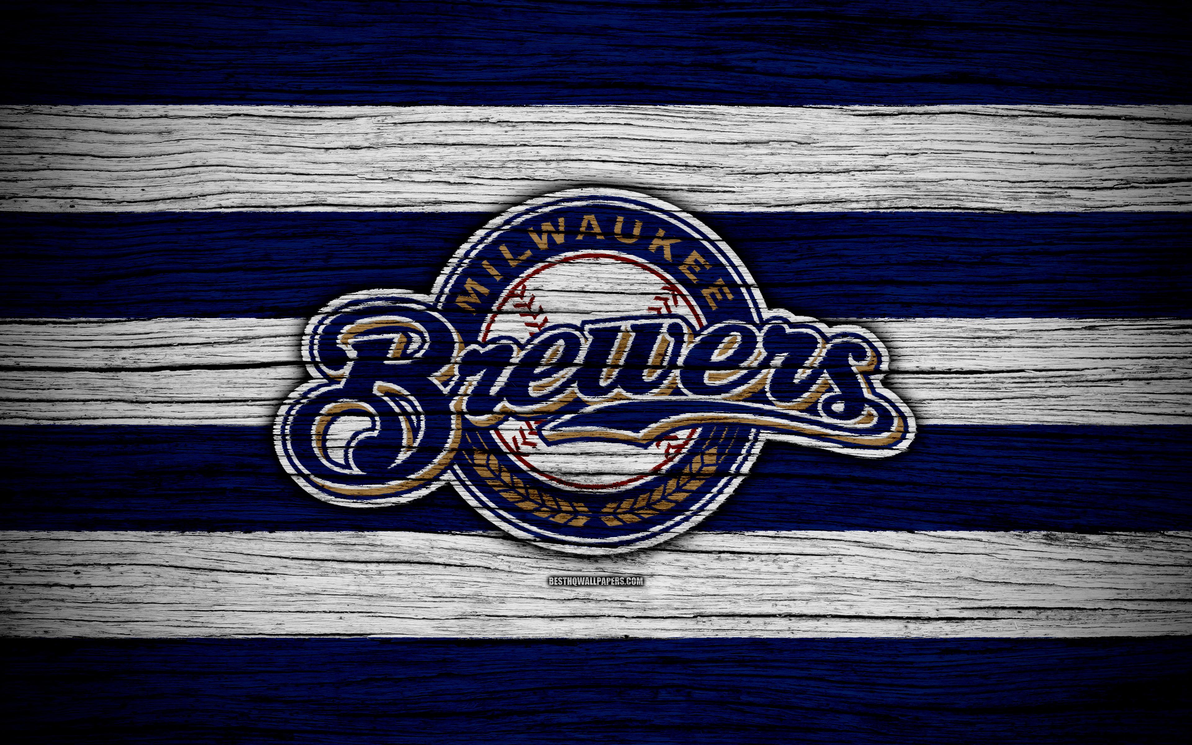 Download wallpaper Milwaukee Brewers, 4k, MLB, baseball, USA, Major
