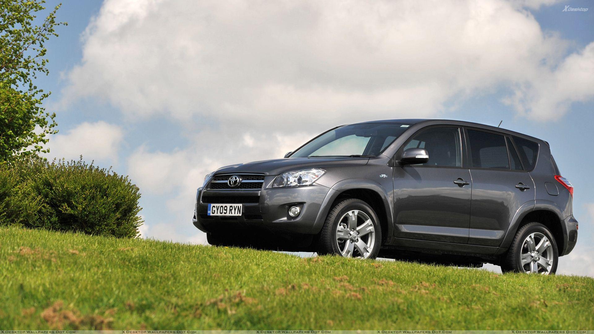 Toyota RAV4 In Grey Side Pose in Green Park Wallpaper