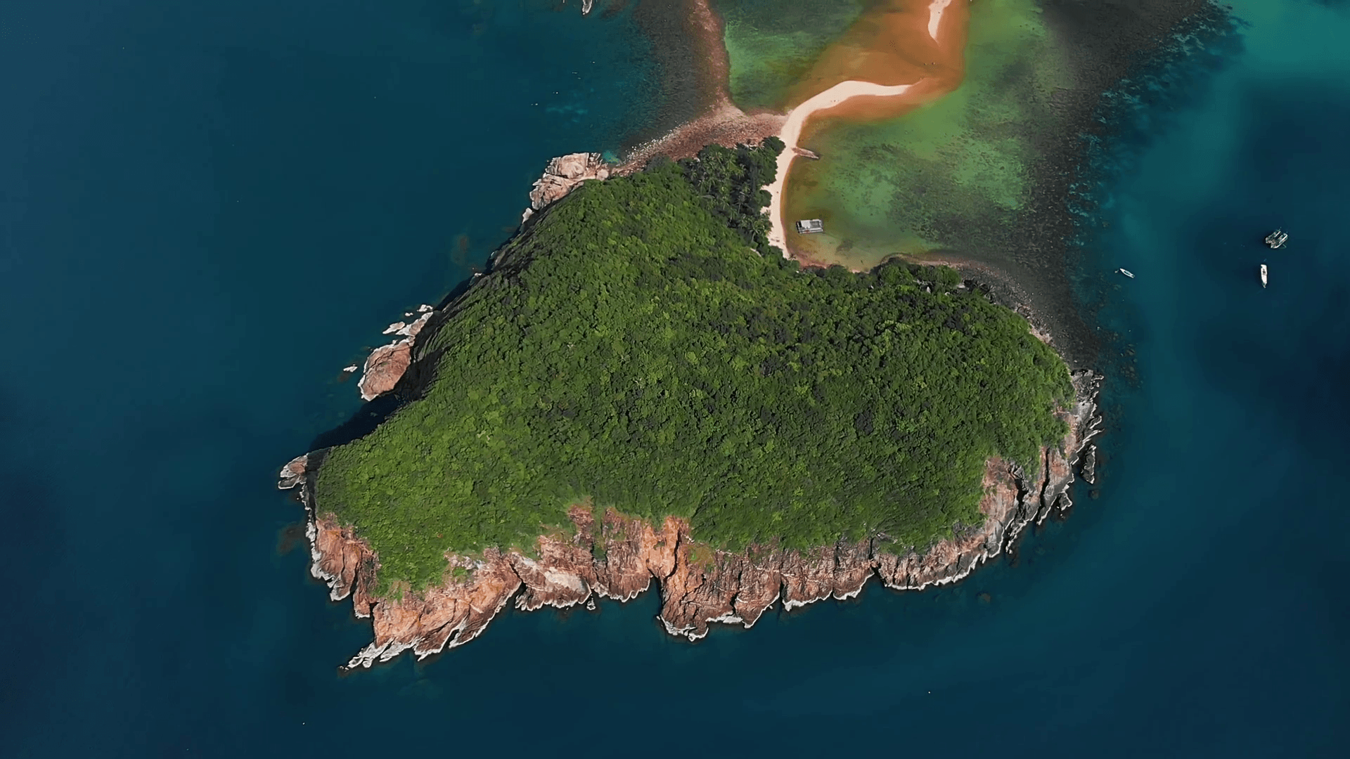 Aerial View Of Heart Shaped Tropical Island Wallpapers ... - 1920 x 1080 png 698kB