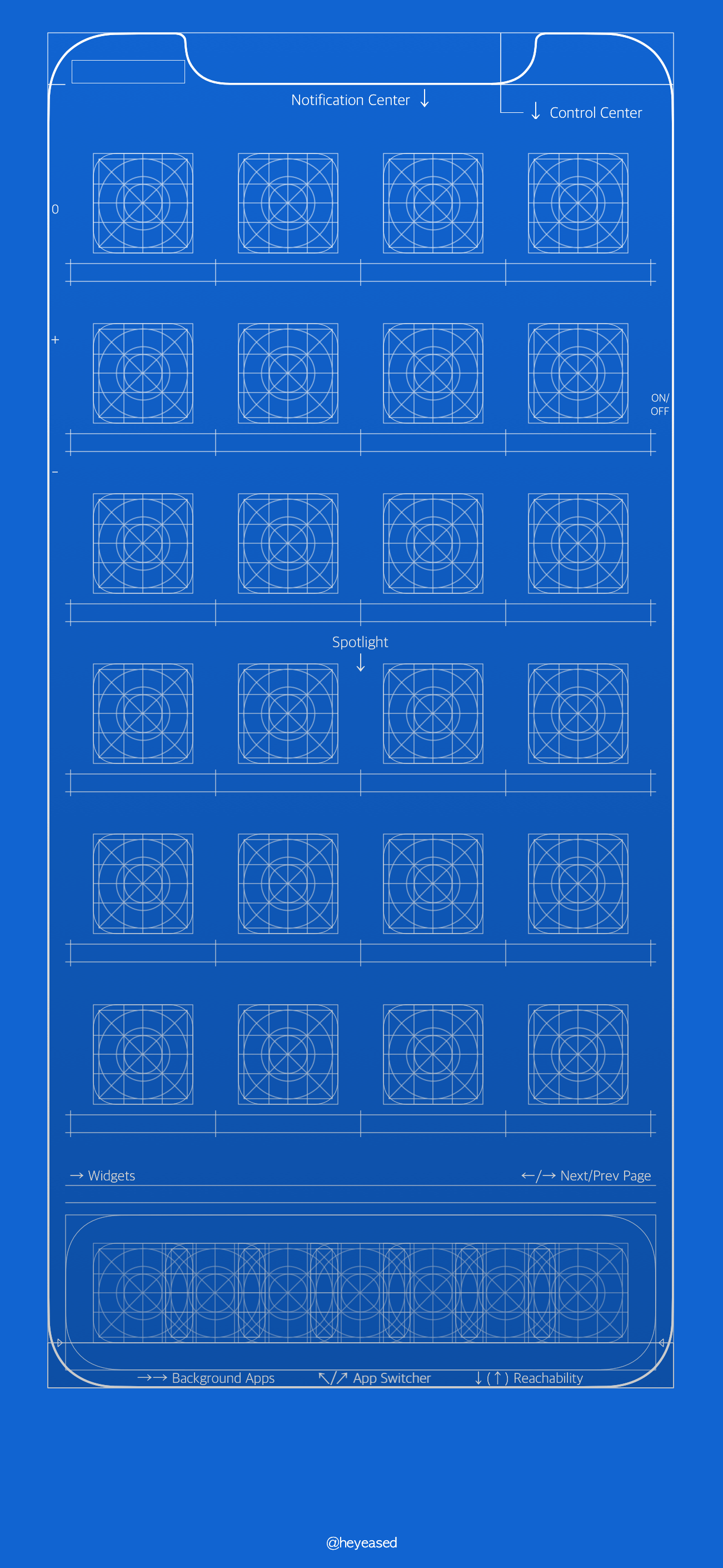 Grid and blueprint wallpaper for iPhone