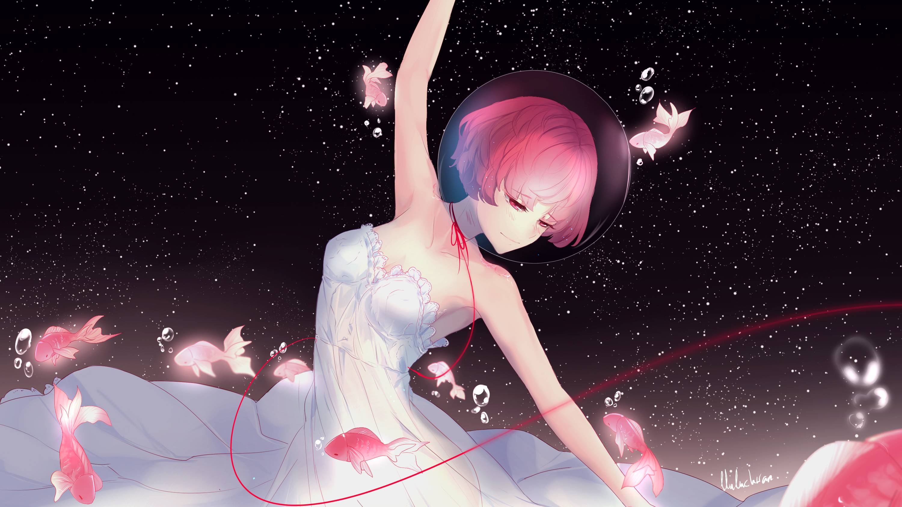 Anime girl Night Dance Wallpaper