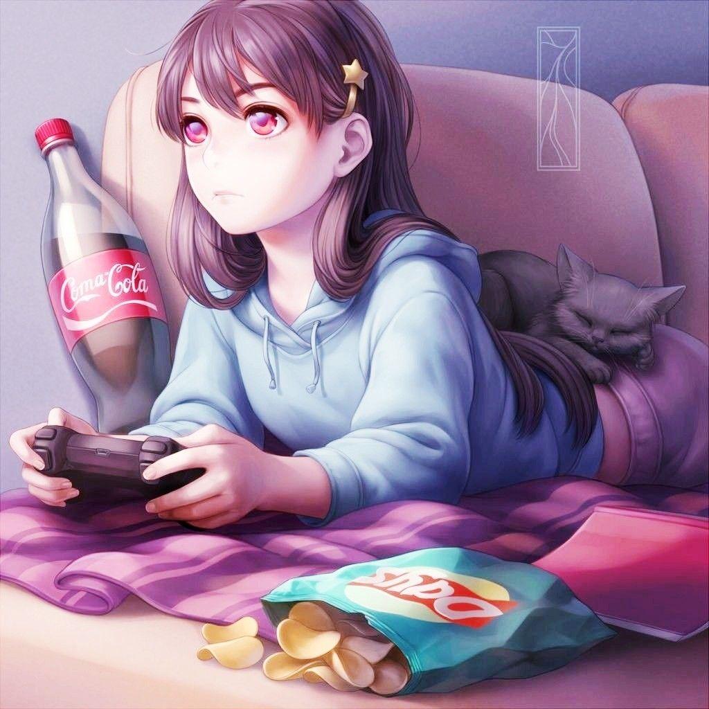 Anime Gamer Girl Wallpaper