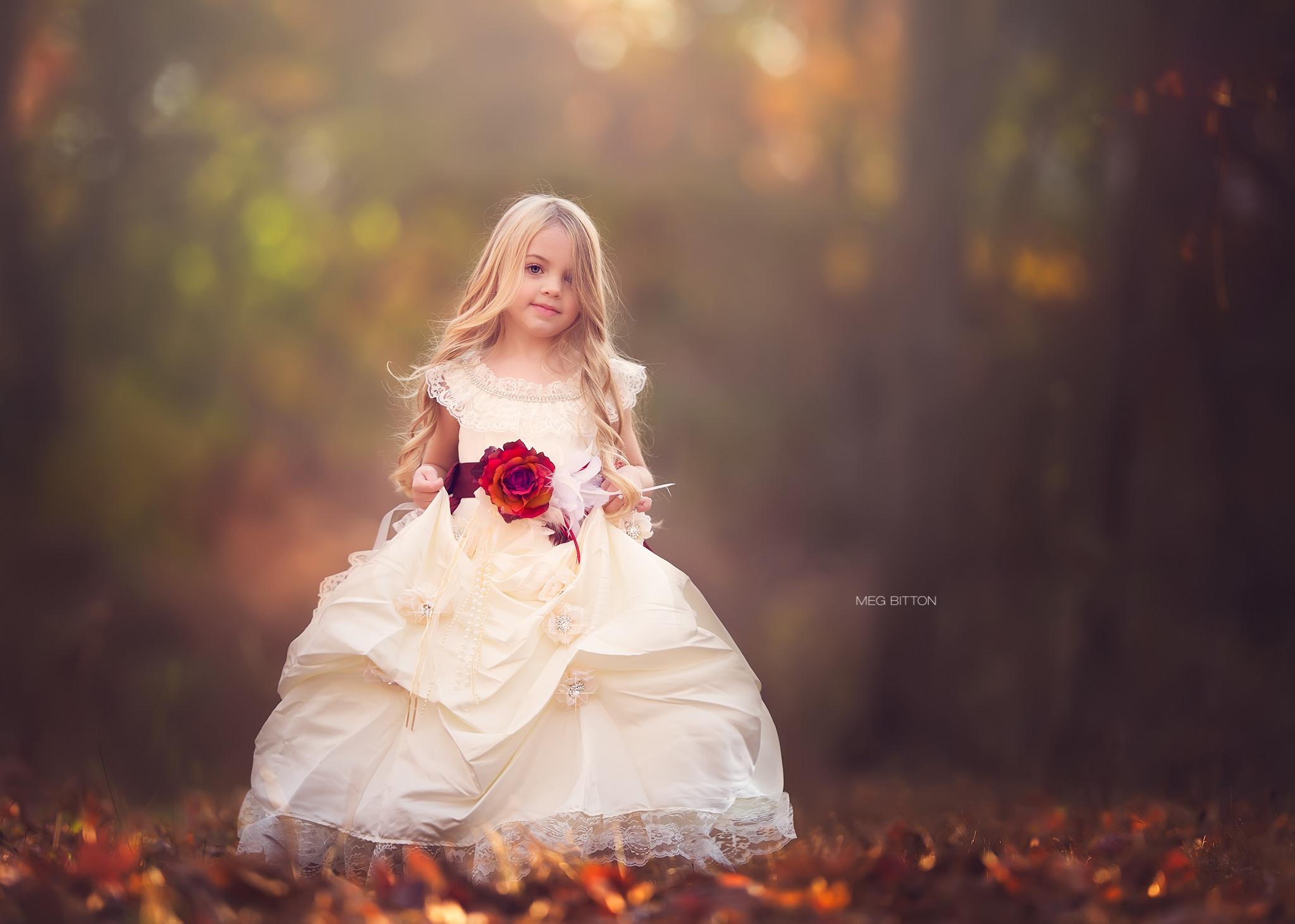 Cute Little Girl with Rose HD Wallpaper. Background Image