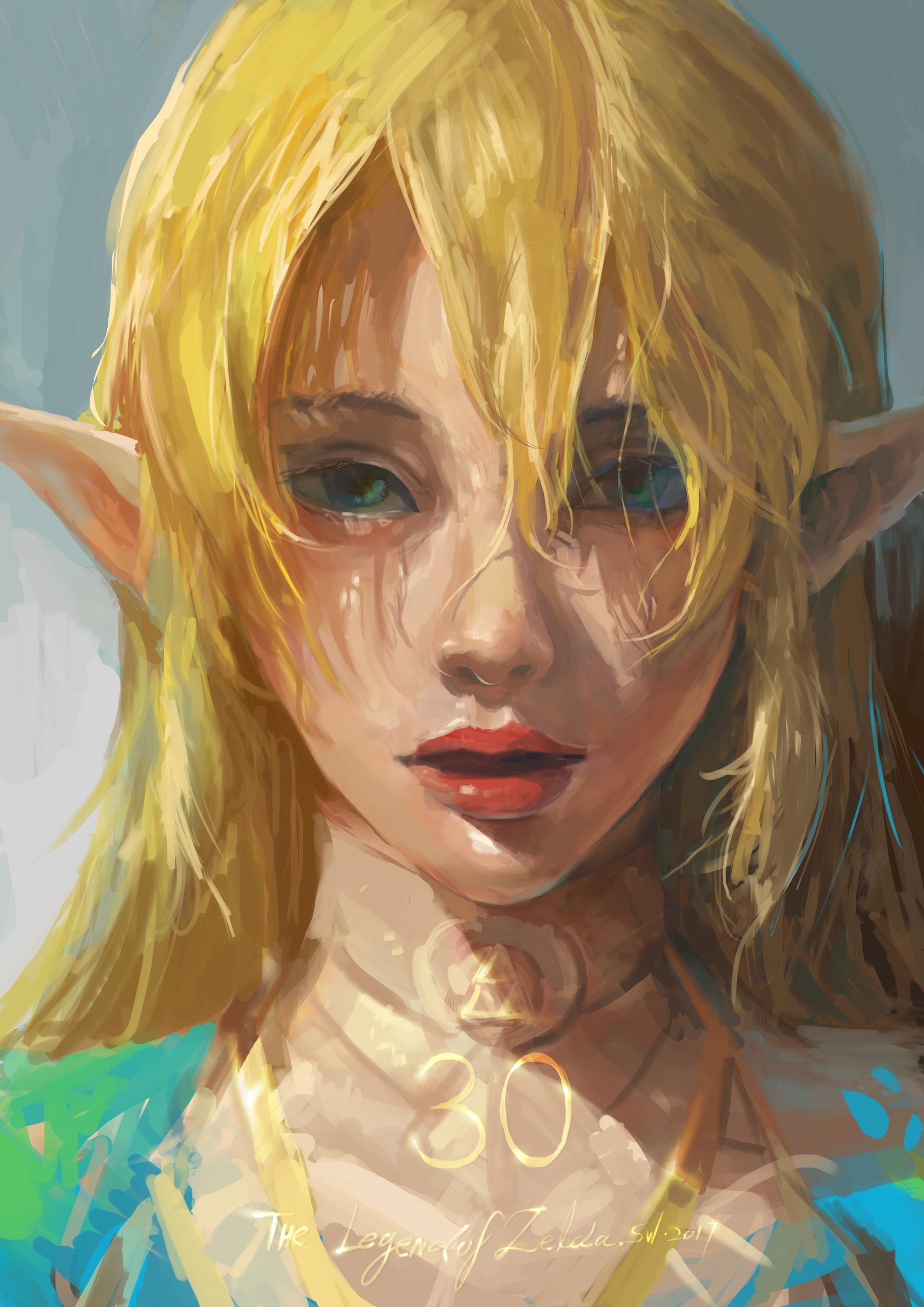 #blonde, #green eyes, #fantasy art, #portrait, #The Legend