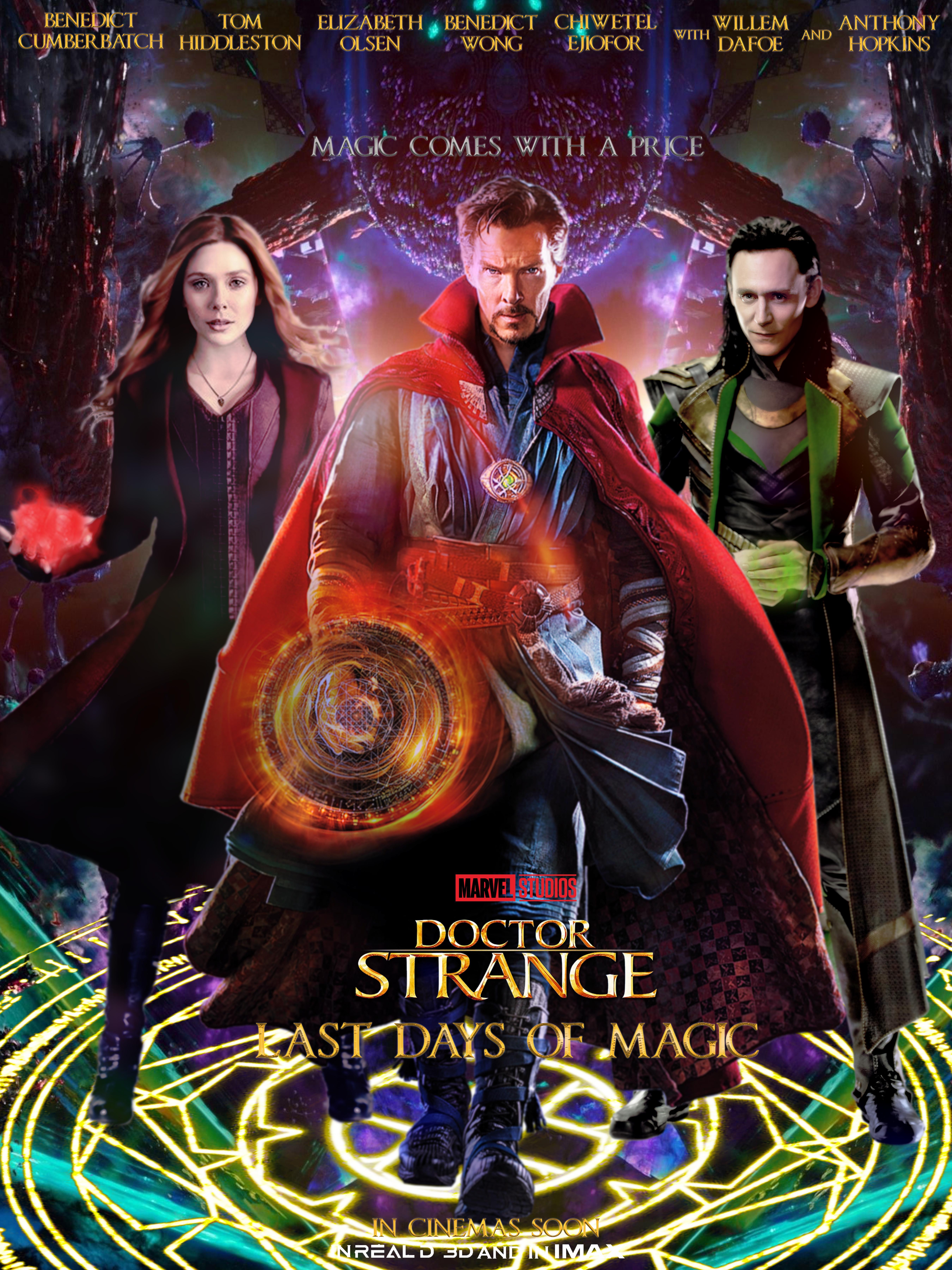 A Doctor Strange, Loki, and Scarlet Witch team up poster I made