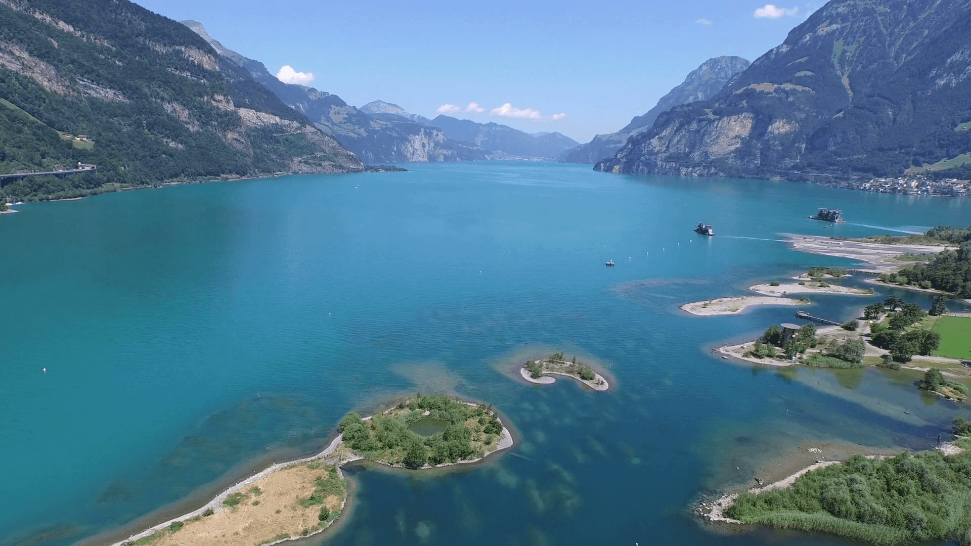 Aerial Footage: Lake Lucerne, Central Switzerland, 4K, UHD Stock