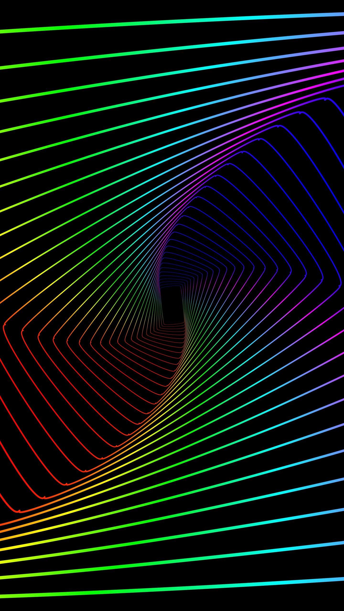Colorful lines, swirl, abstract, minimal, 1440x2560 wallpaper