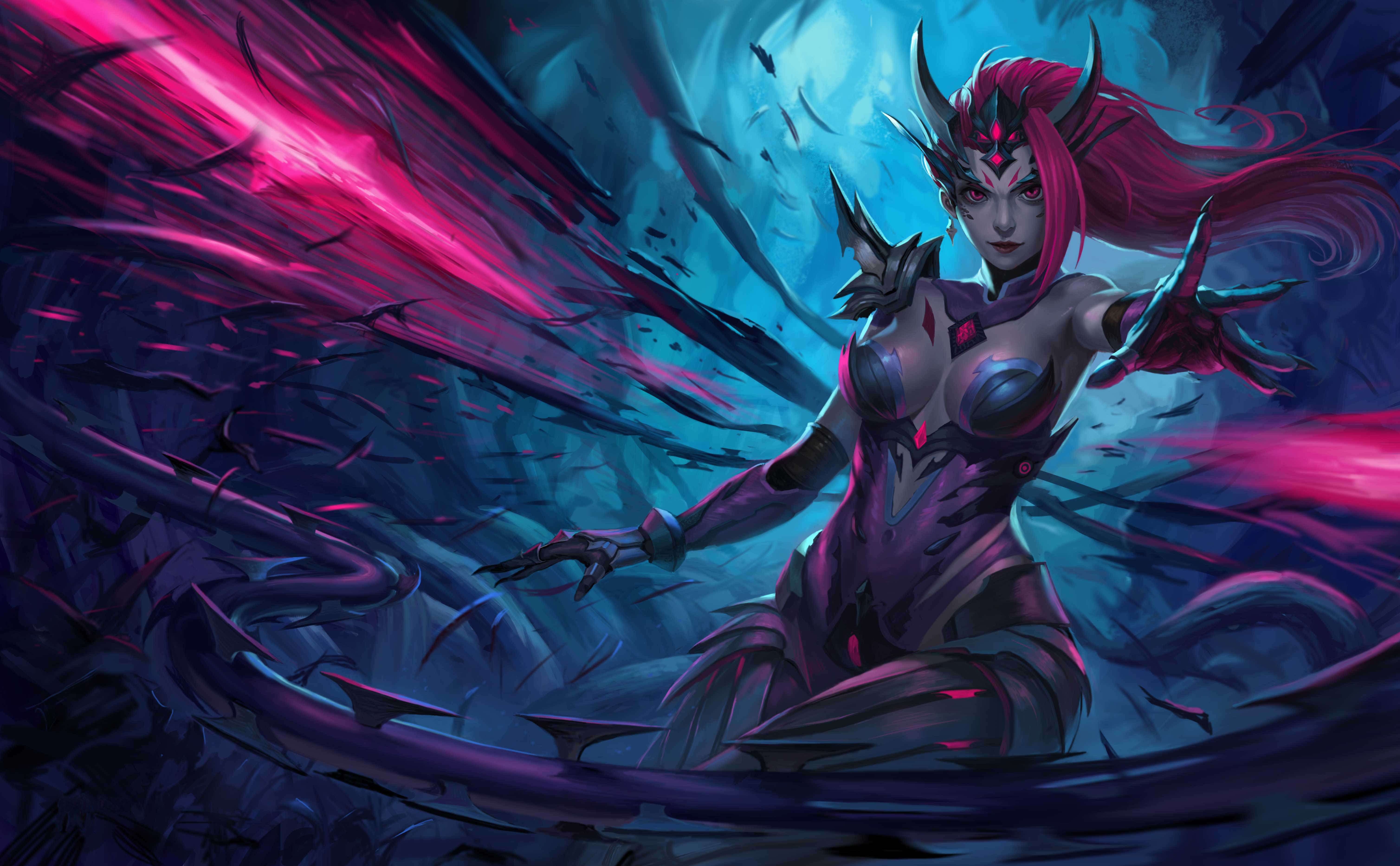 Headhunter Zyra Girl With Horns Video Game League Of Legends Poster