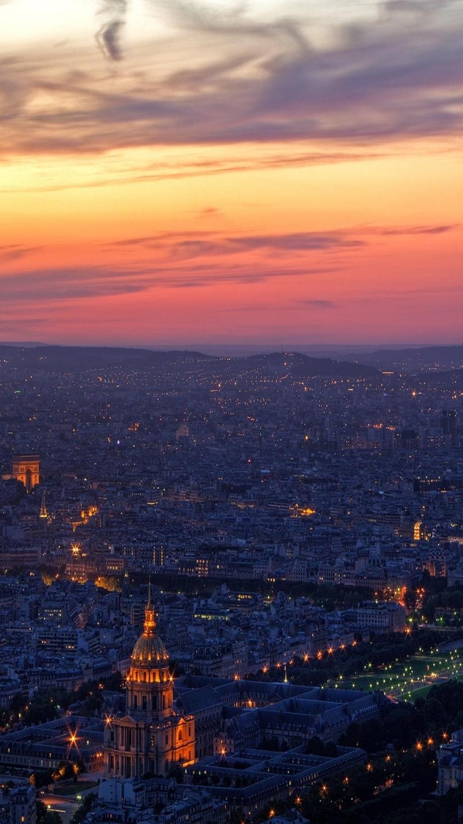 Beautiful Paris At Sunset Free Download Peizaji Wallpaper for Phones