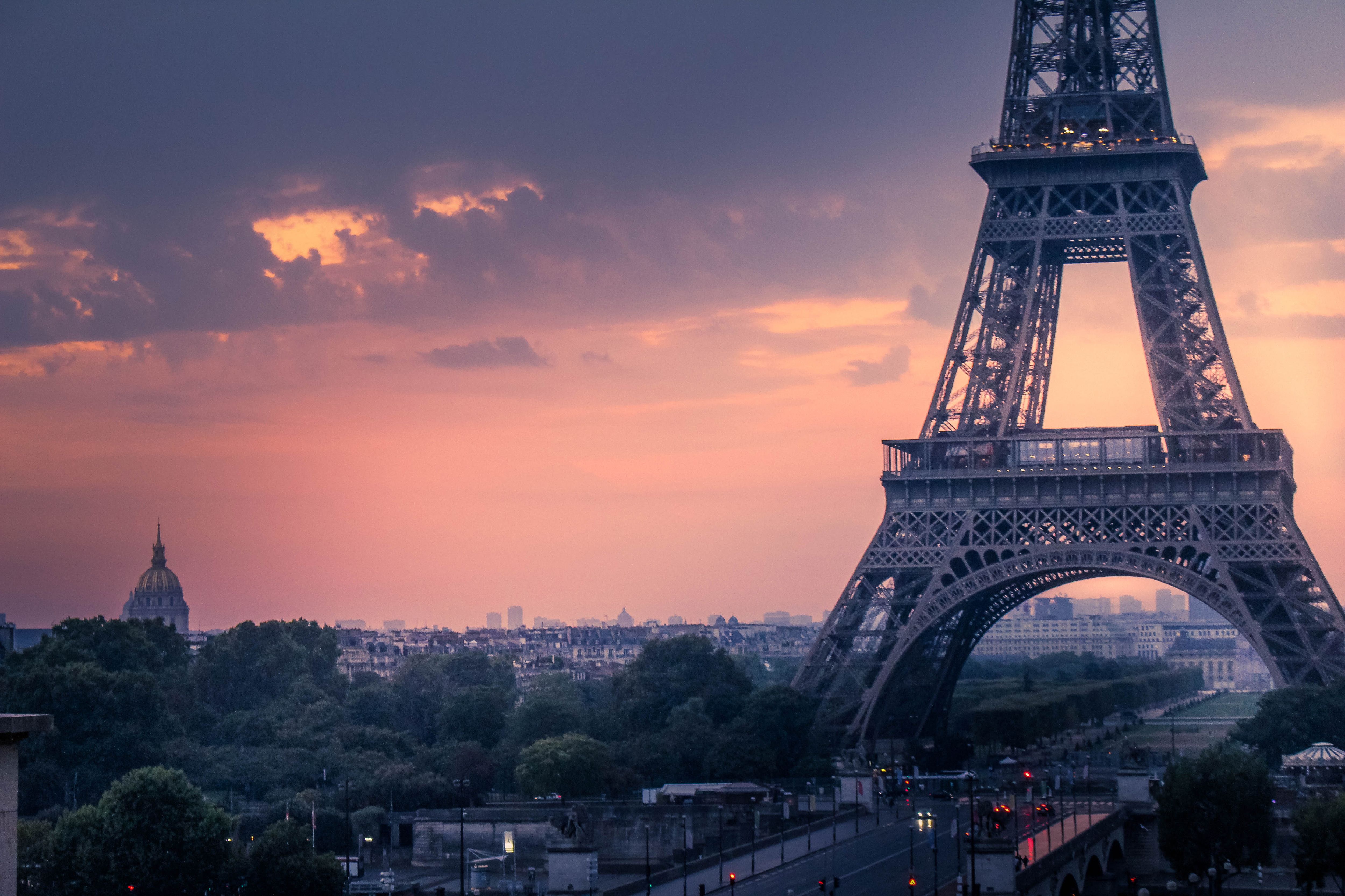 Pink Eiffel Tower Paris France Wallpaper