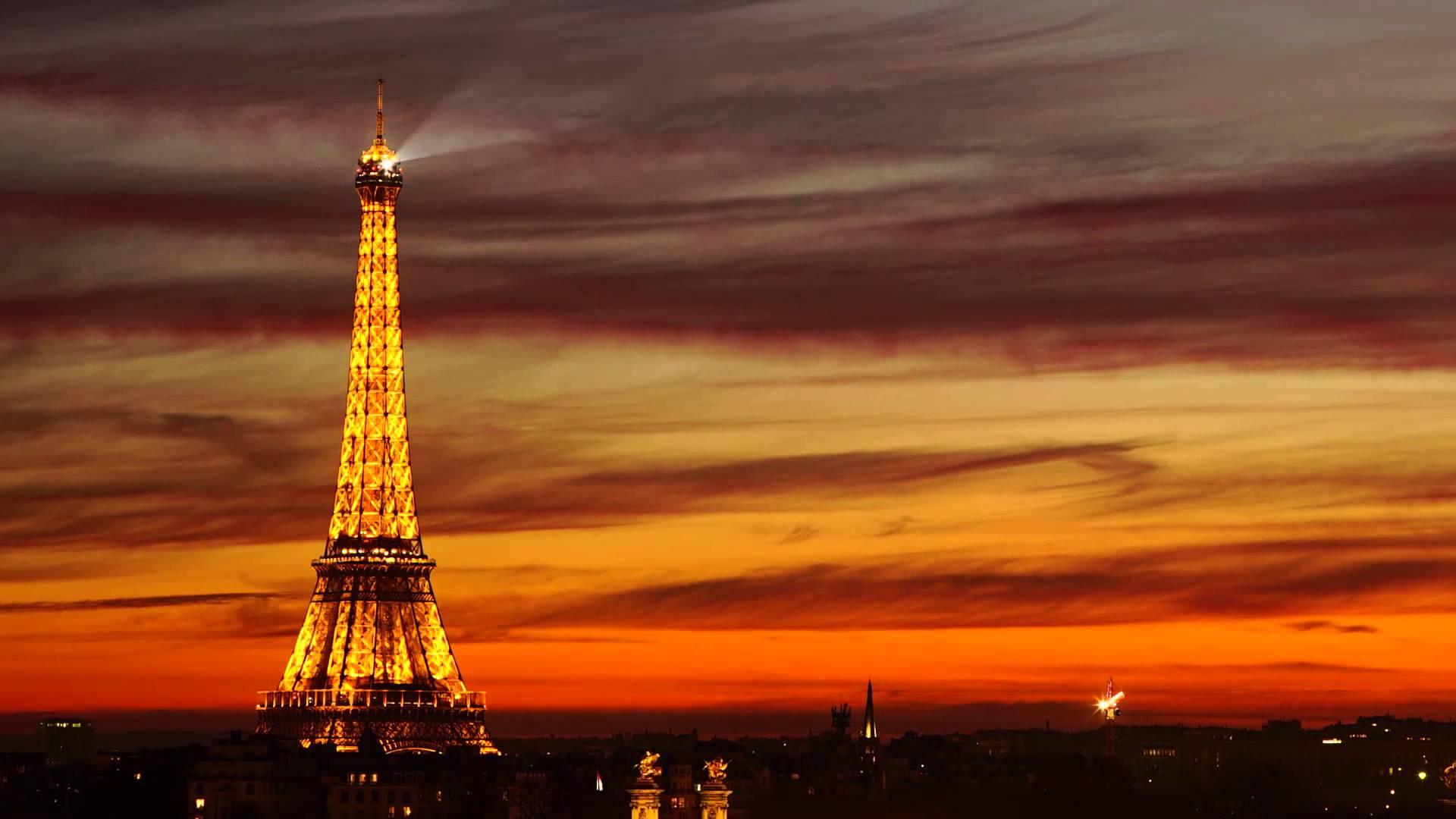 Unique Paris Sunset Eiffel Tower Wallpaper