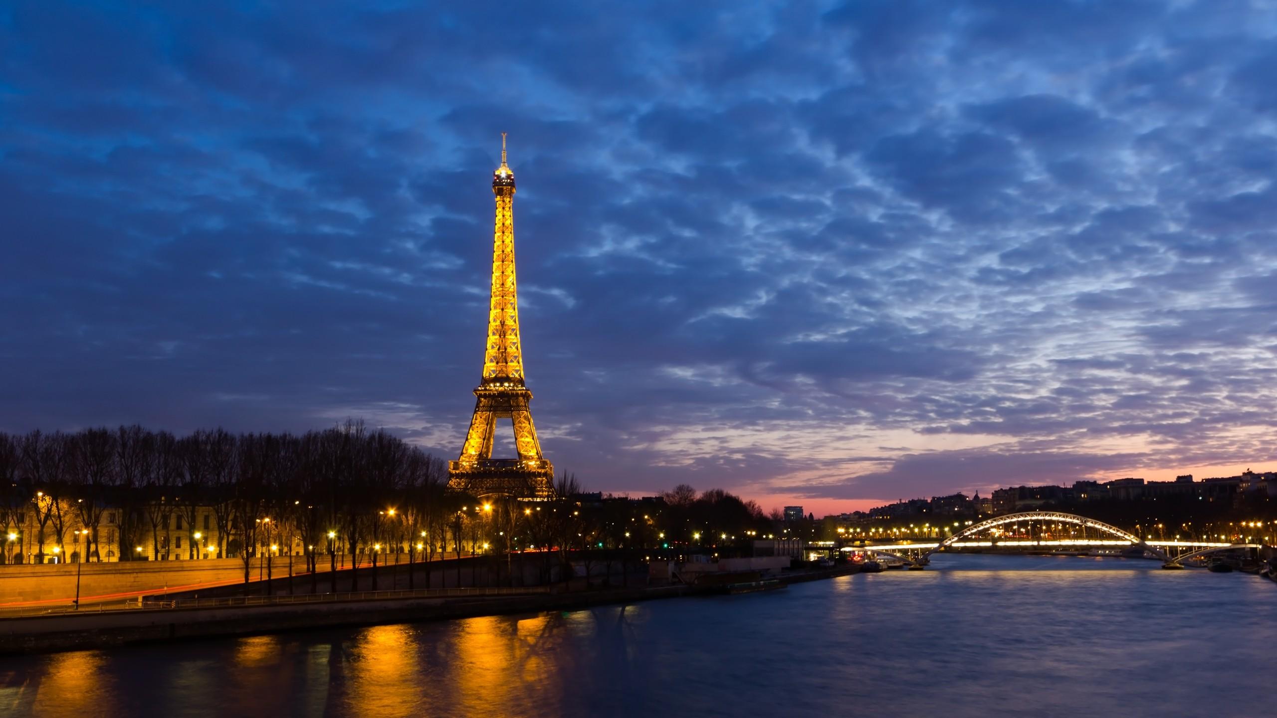 Eiffel Tower, Paris, sunset, France, Europe wallpaper